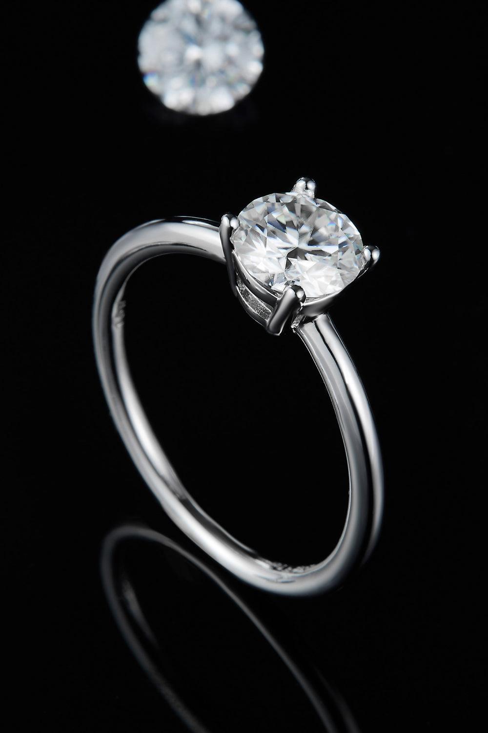 1 Carat Moissanite 925 Sterling Silver Solitaire Ring BLUE ZONE PLANET