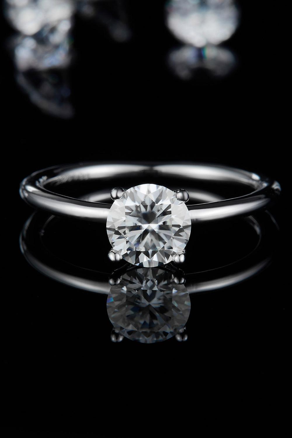1 Carat Moissanite 925 Sterling Silver Solitaire Ring BLUE ZONE PLANET