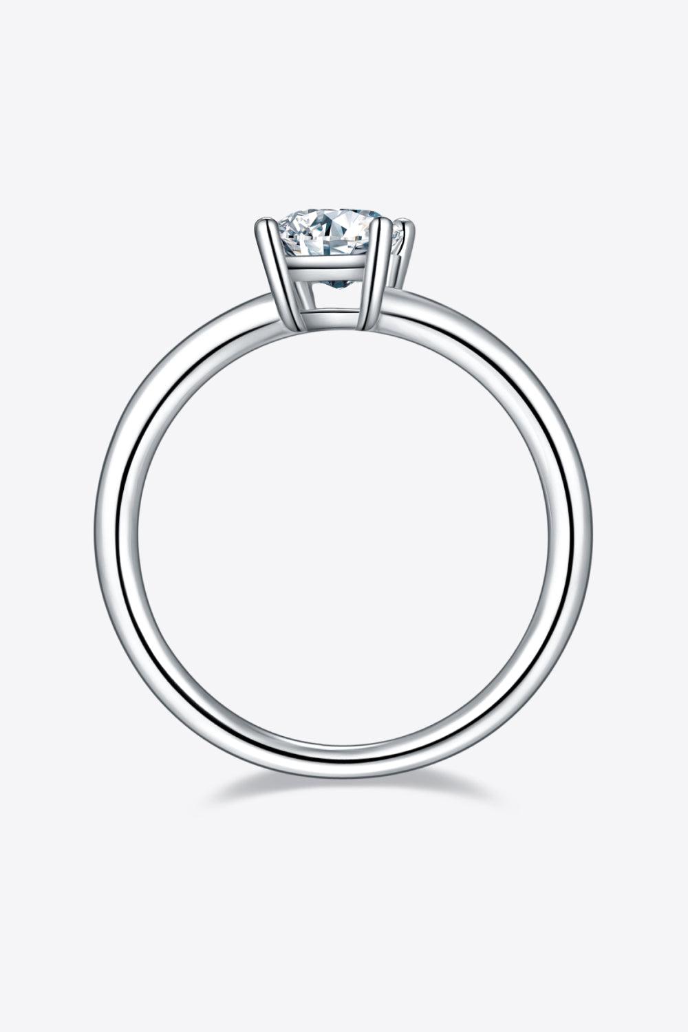 1 Carat Moissanite 925 Sterling Silver Solitaire Ring BLUE ZONE PLANET