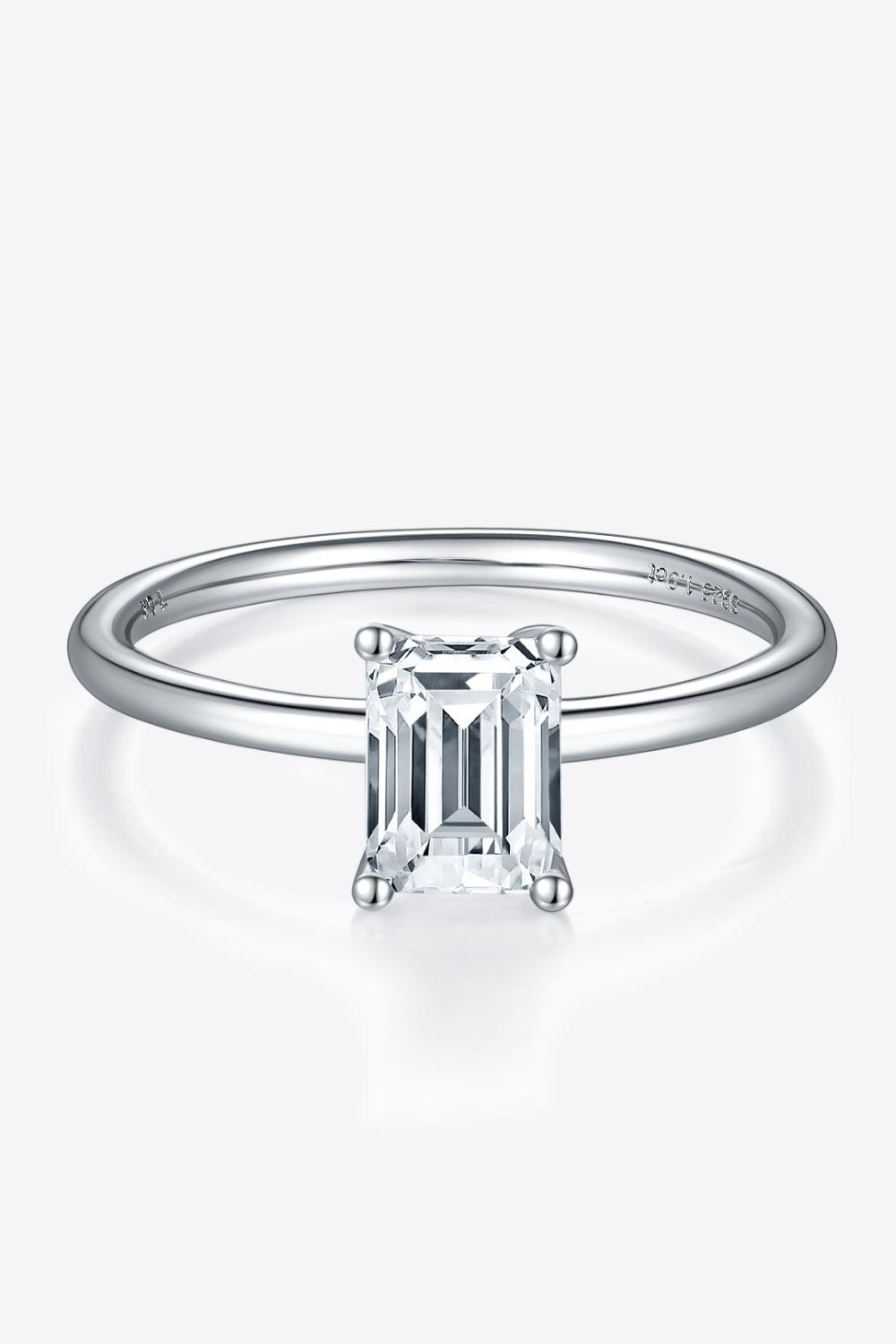 1 Carat Moissanite 925 Sterling Silver Solitaire Ring BLUE ZONE PLANET