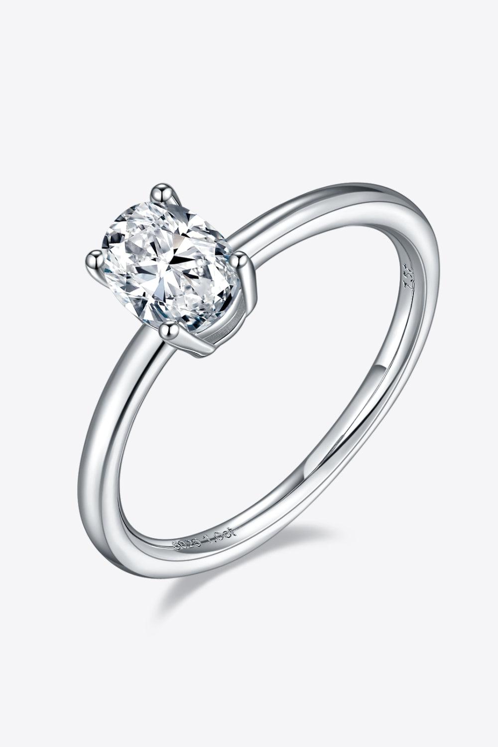 1 Carat Moissanite 925 Sterling Silver Solitaire Ring BLUE ZONE PLANET
