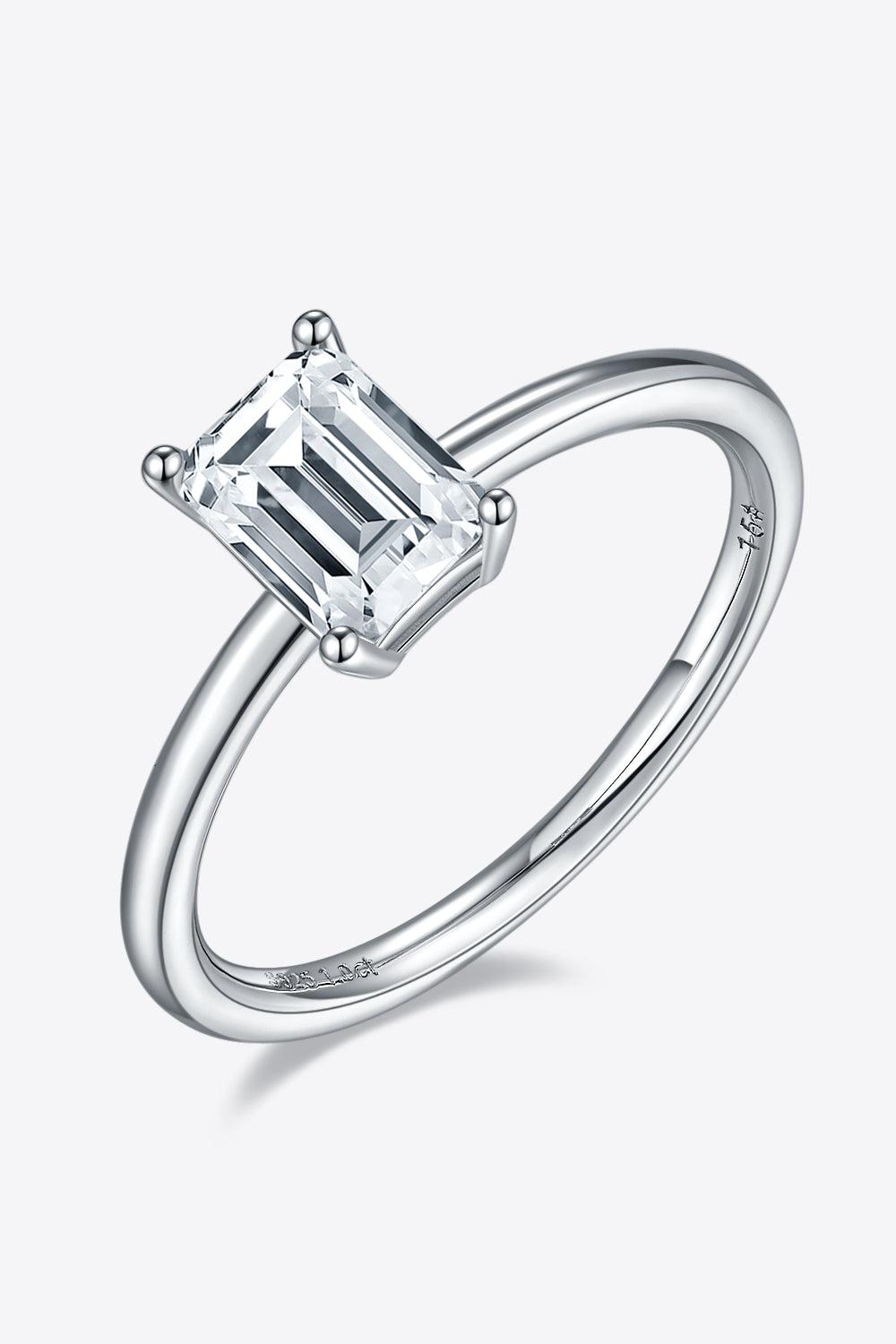 1 Carat Moissanite 925 Sterling Silver Solitaire Ring BLUE ZONE PLANET