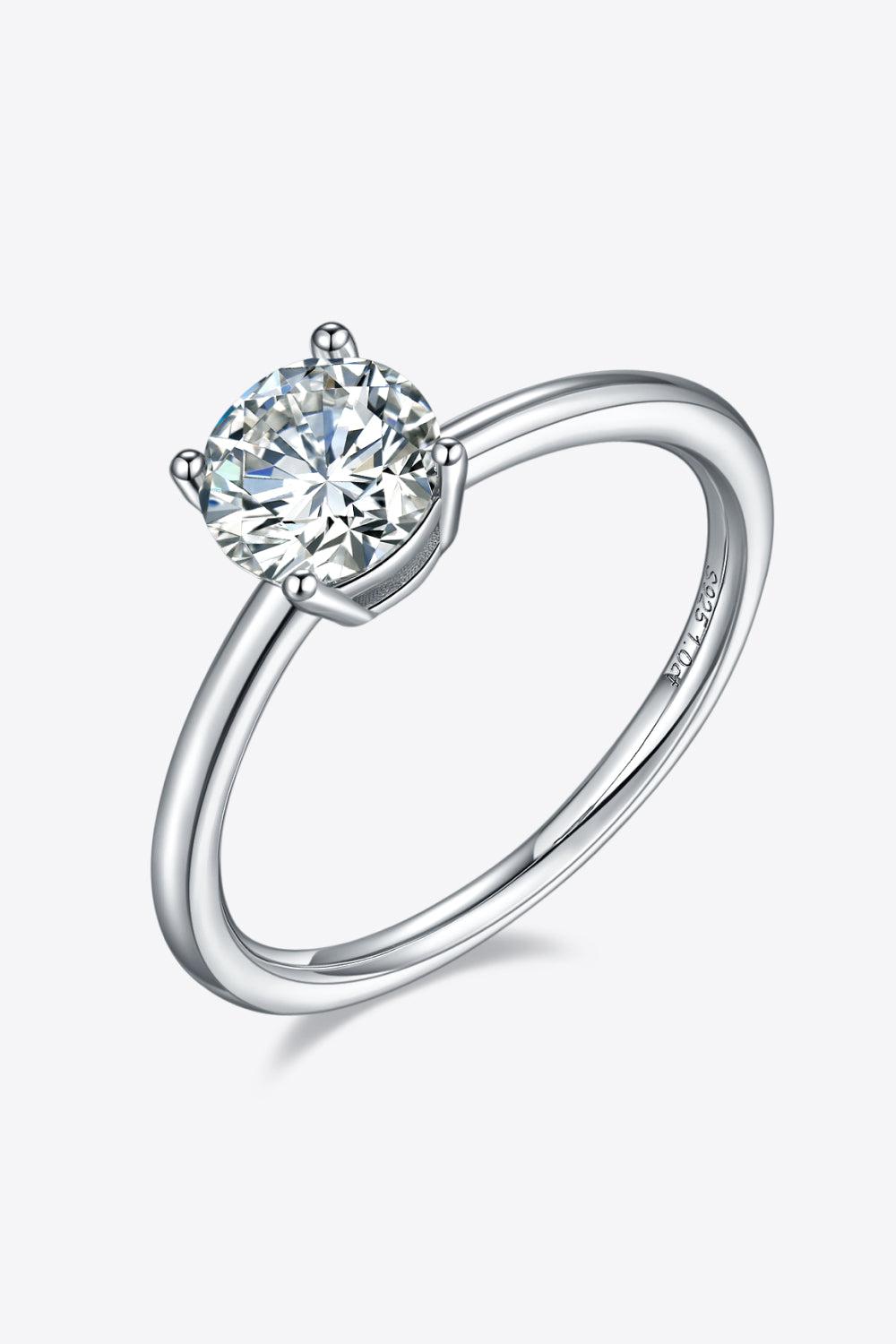 1 Carat Moissanite 925 Sterling Silver Solitaire Ring BLUE ZONE PLANET