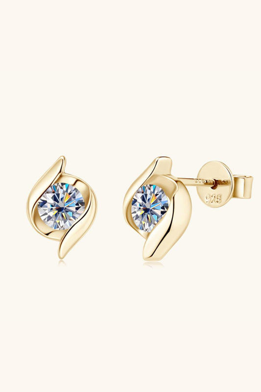 1 Carat Moissanite 925 Sterling Silver Stud Earrings BLUE ZONE PLANET