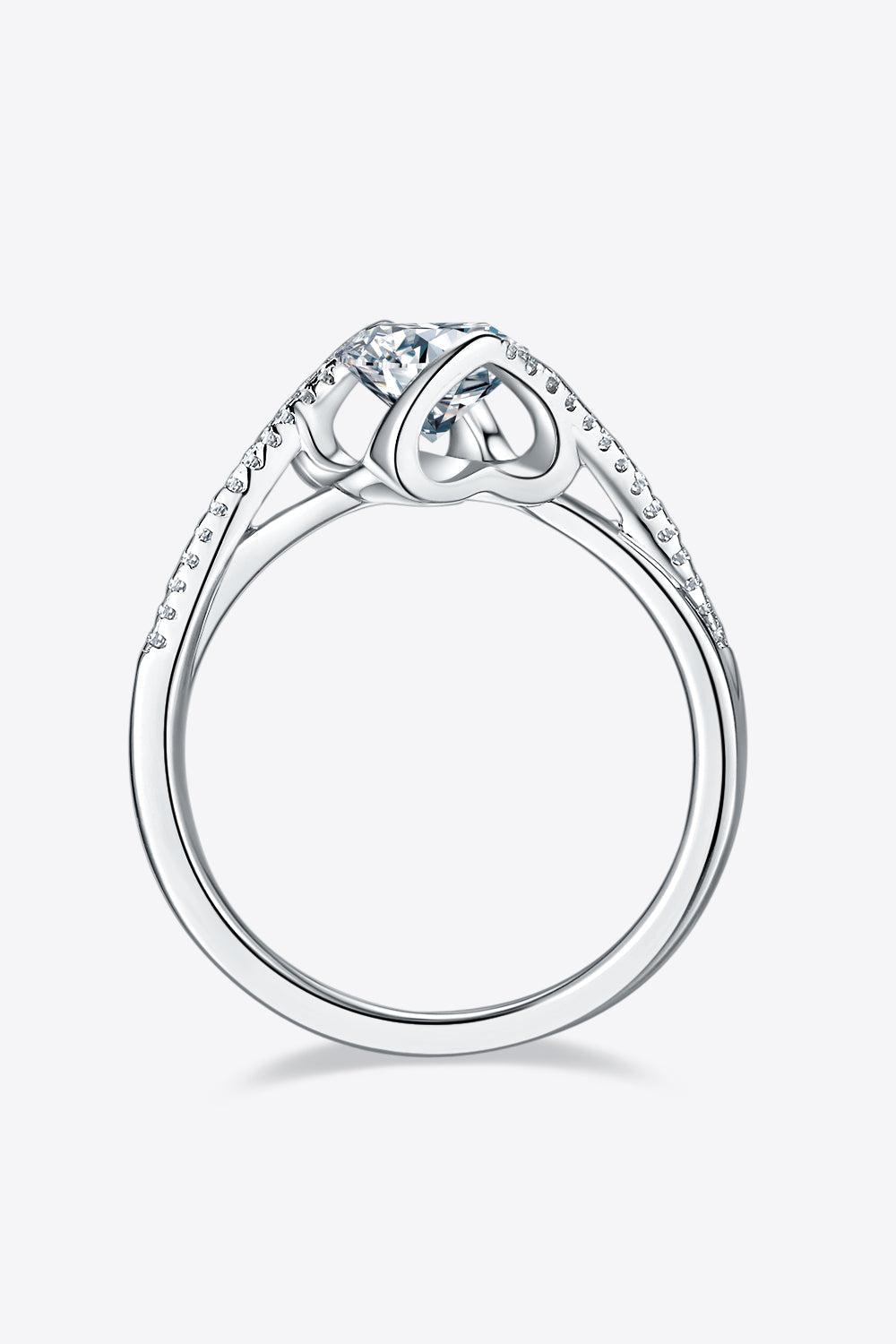 1 Carat Moissanite 925 Sterling Silver Twisted Ring BLUE ZONE PLANET