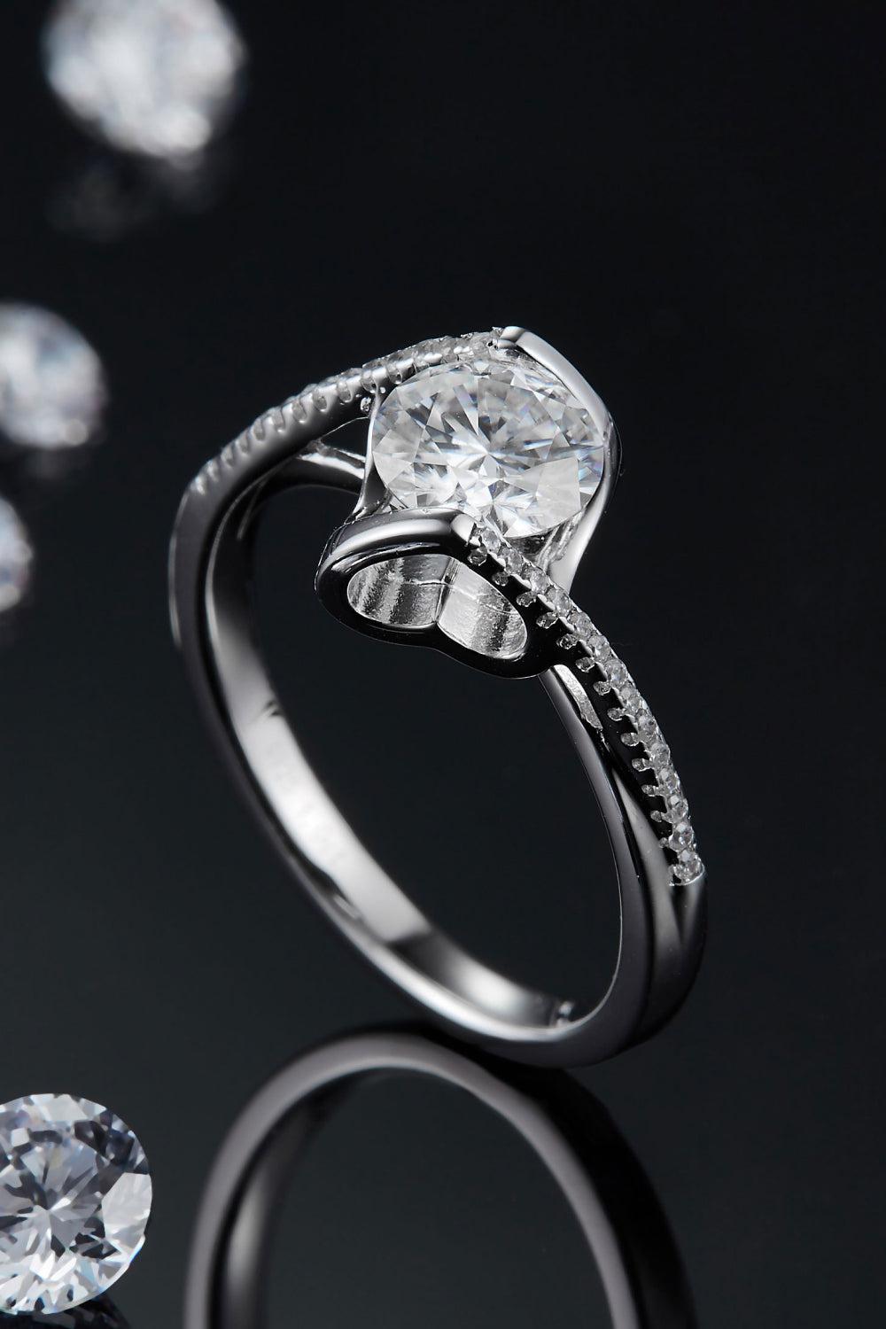 1 Carat Moissanite 925 Sterling Silver Twisted Ring BLUE ZONE PLANET
