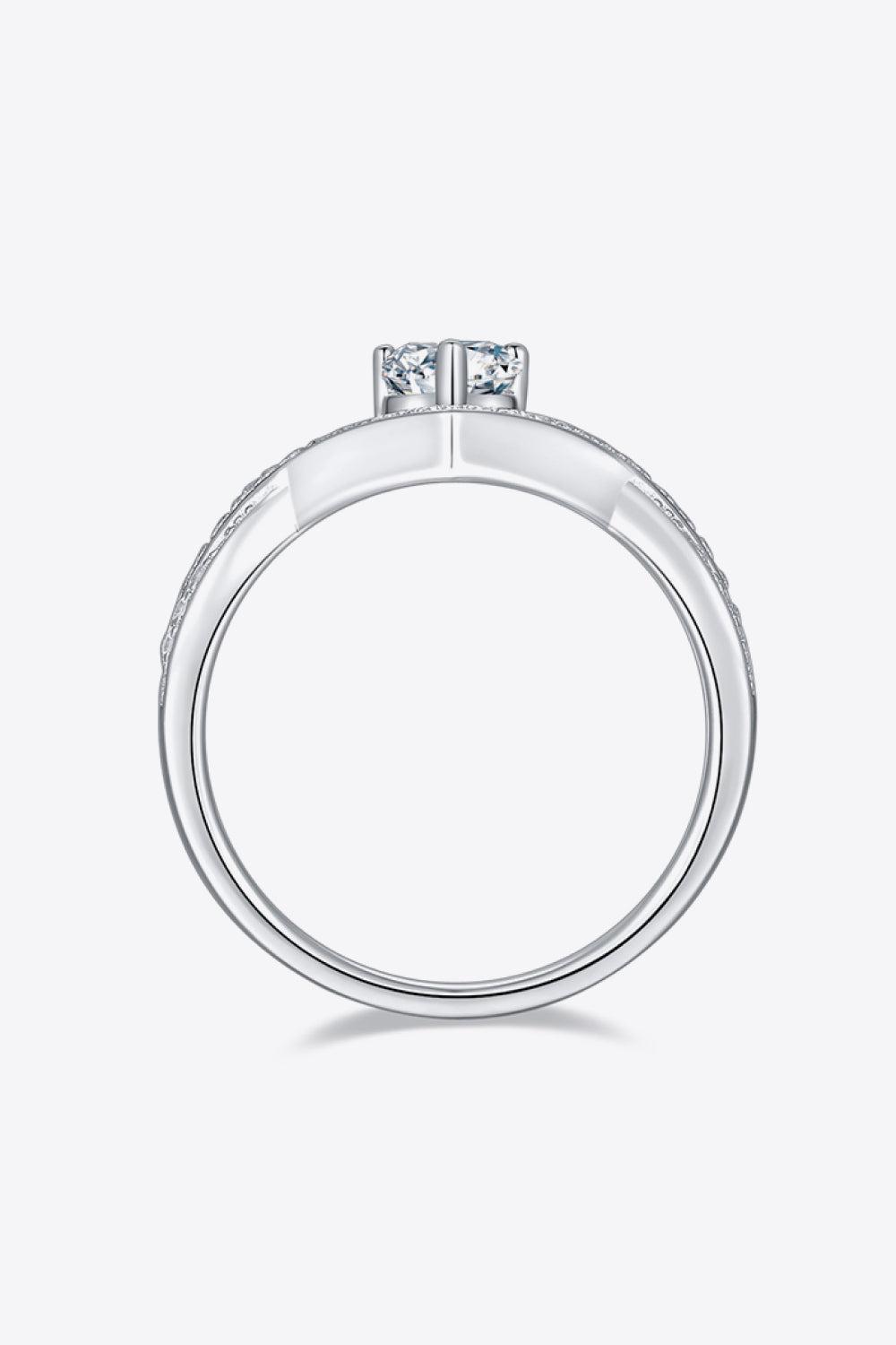 1 Carat Moissanite Teardrop 925 Sterling Silver Ring BLUE ZONE PLANET