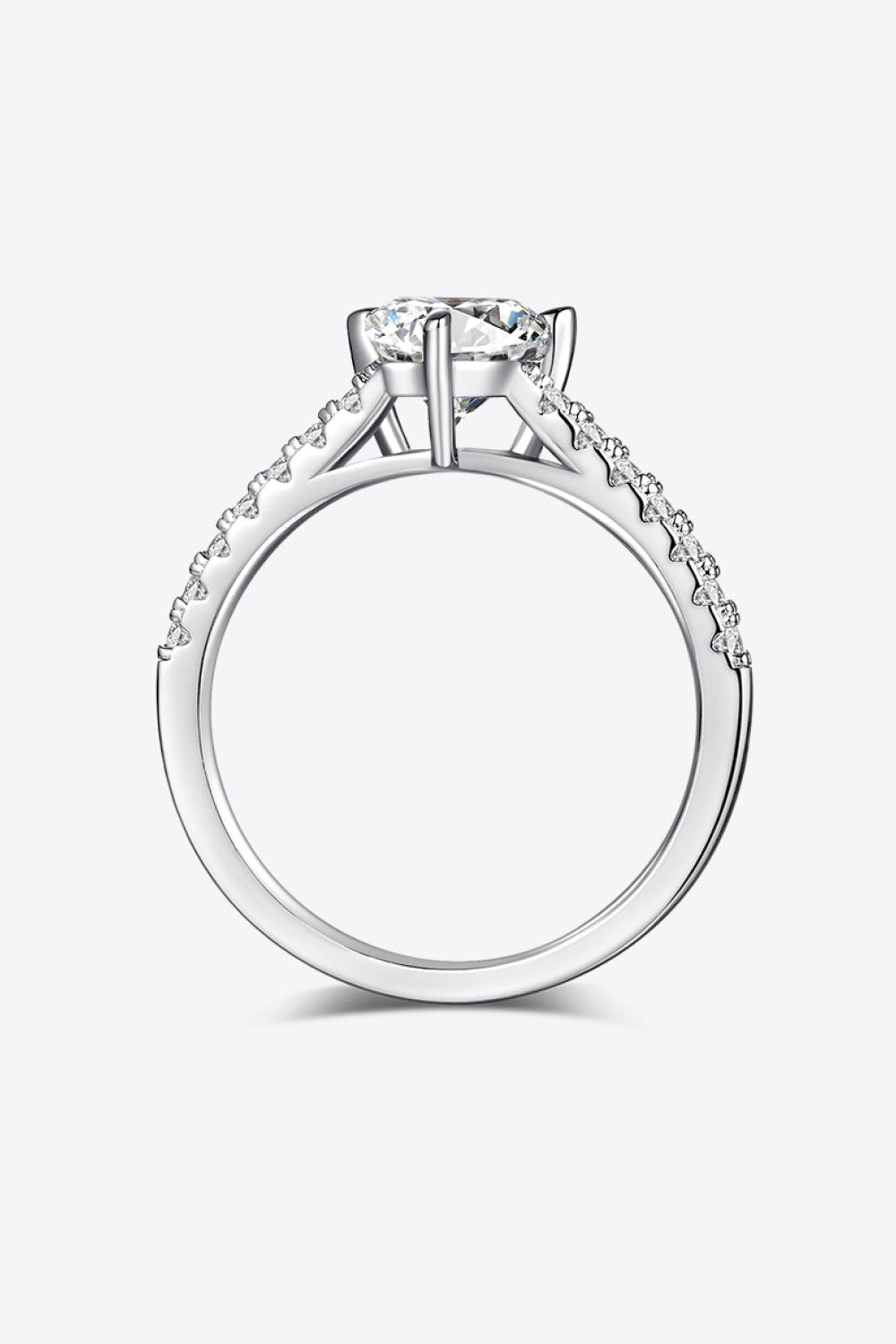 1 Carat Moissanite Triangle 925 Sterling Silver Ring BLUE ZONE PLANET