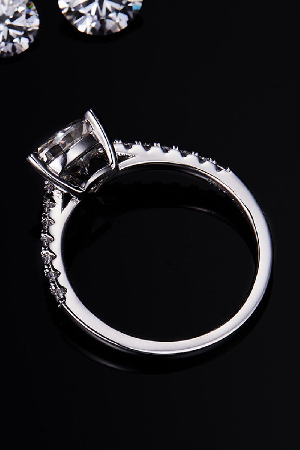1 Carat Moissanite Triangle 925 Sterling Silver Ring BLUE ZONE PLANET