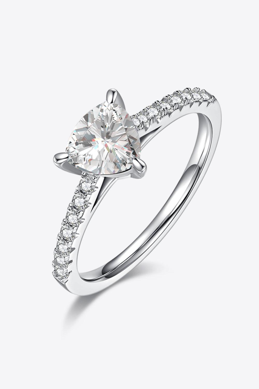 1 Carat Moissanite Triangle 925 Sterling Silver Ring BLUE ZONE PLANET