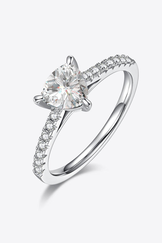 1 Carat Moissanite Triangle 925 Sterling Silver Ring BLUE ZONE PLANET
