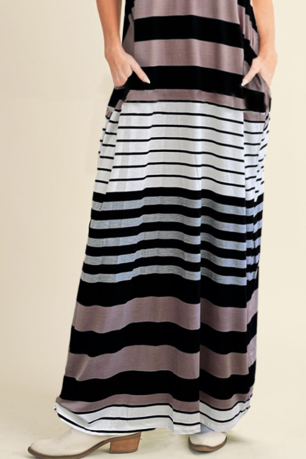 Blue Zone Planet | Pocketed Striped V-Neck Sleeveless Cami Dress BLUE ZONE PLANET