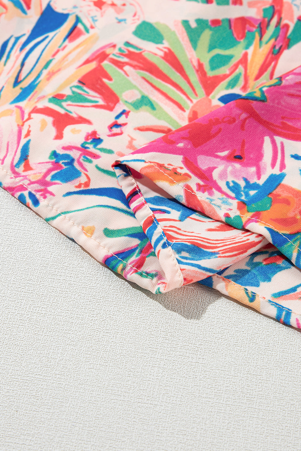 Blue Zone Planet | Multicolour Floral Ruffled Sleeve V Neck Summer Blouse Blue Zone Planet