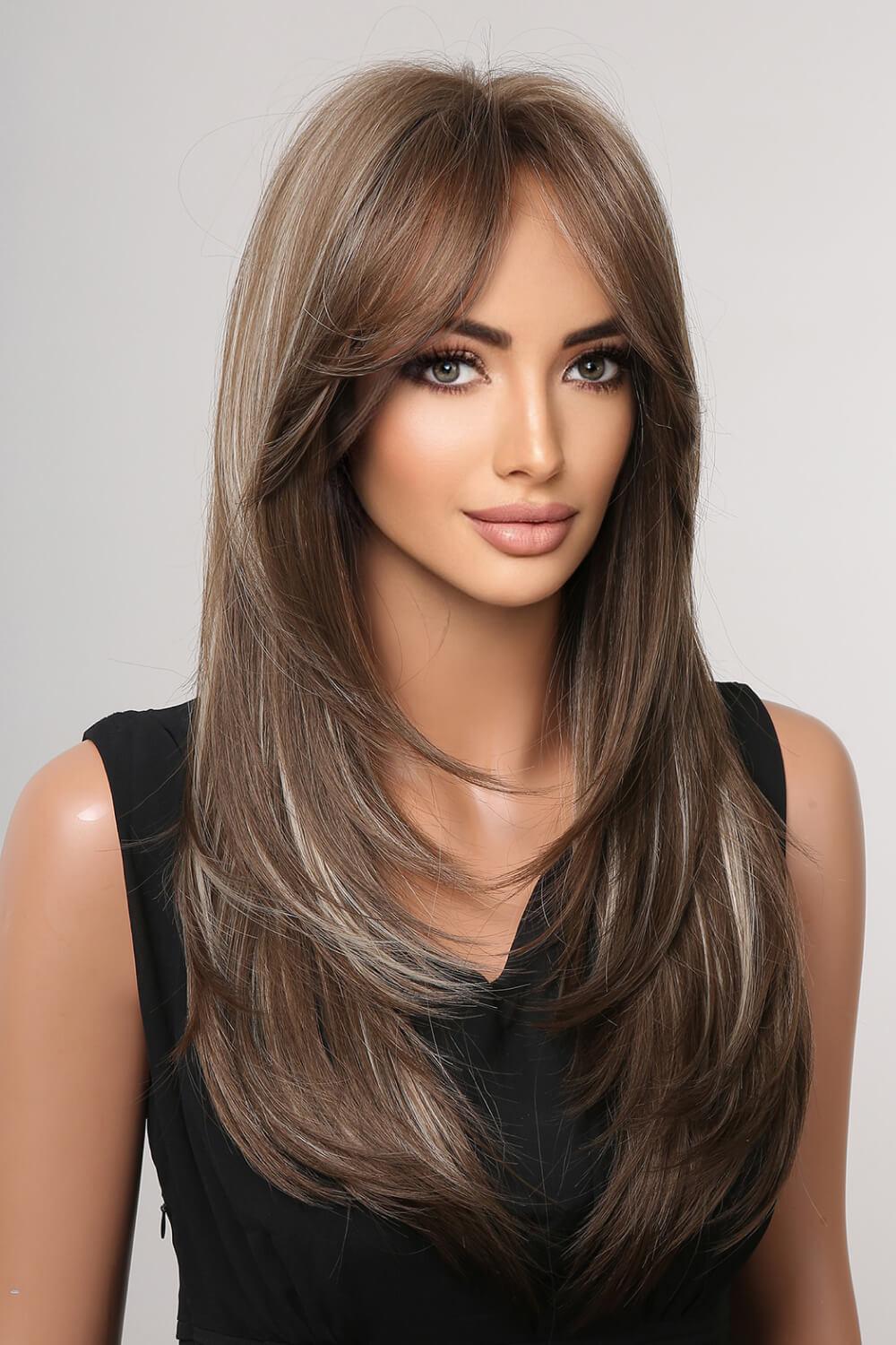 13*1" Full-Machine Wigs Synthetic Long Straight 22" BLUE ZONE PLANET