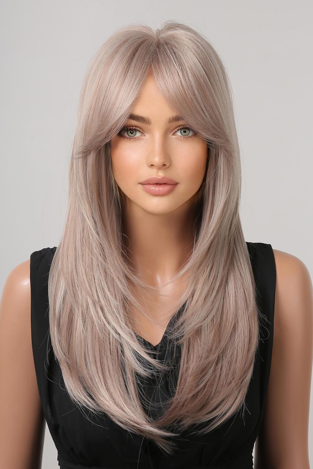 13*1" Full-Machine Wigs Synthetic Long Straight 22" BLUE ZONE PLANET