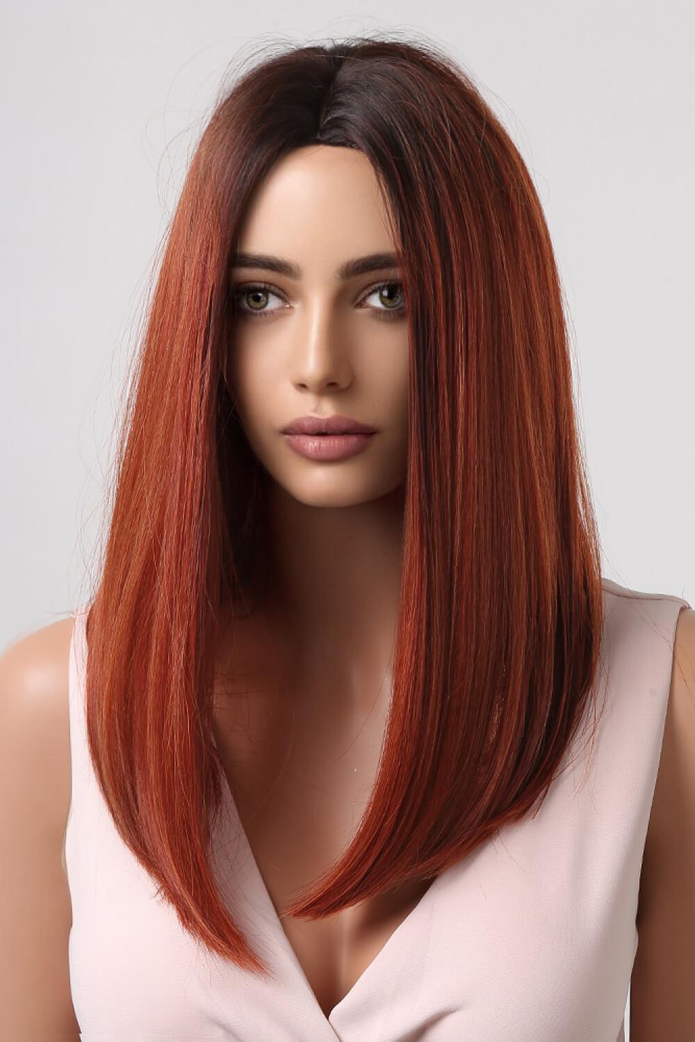 13*2" Full-Machine Wigs Synthetic Mid-Length Straight 27" BLUE ZONE PLANET