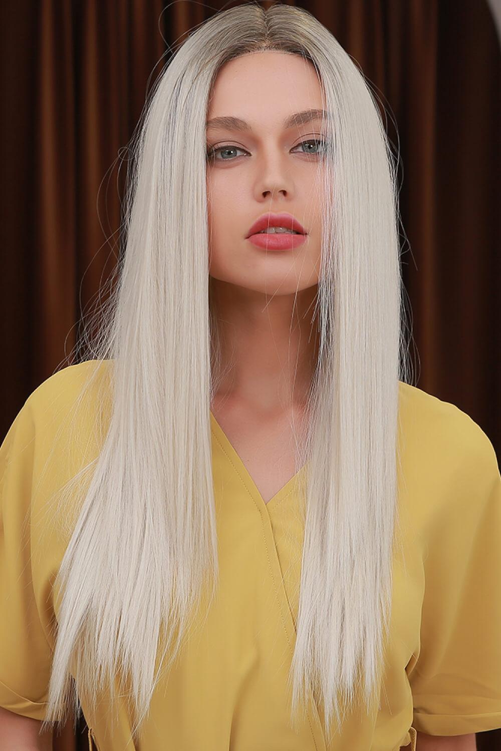13*2" Lace Front Wigs Synthetic Long Straight 26" Heat Safe 150% Density BLUE ZONE PLANET