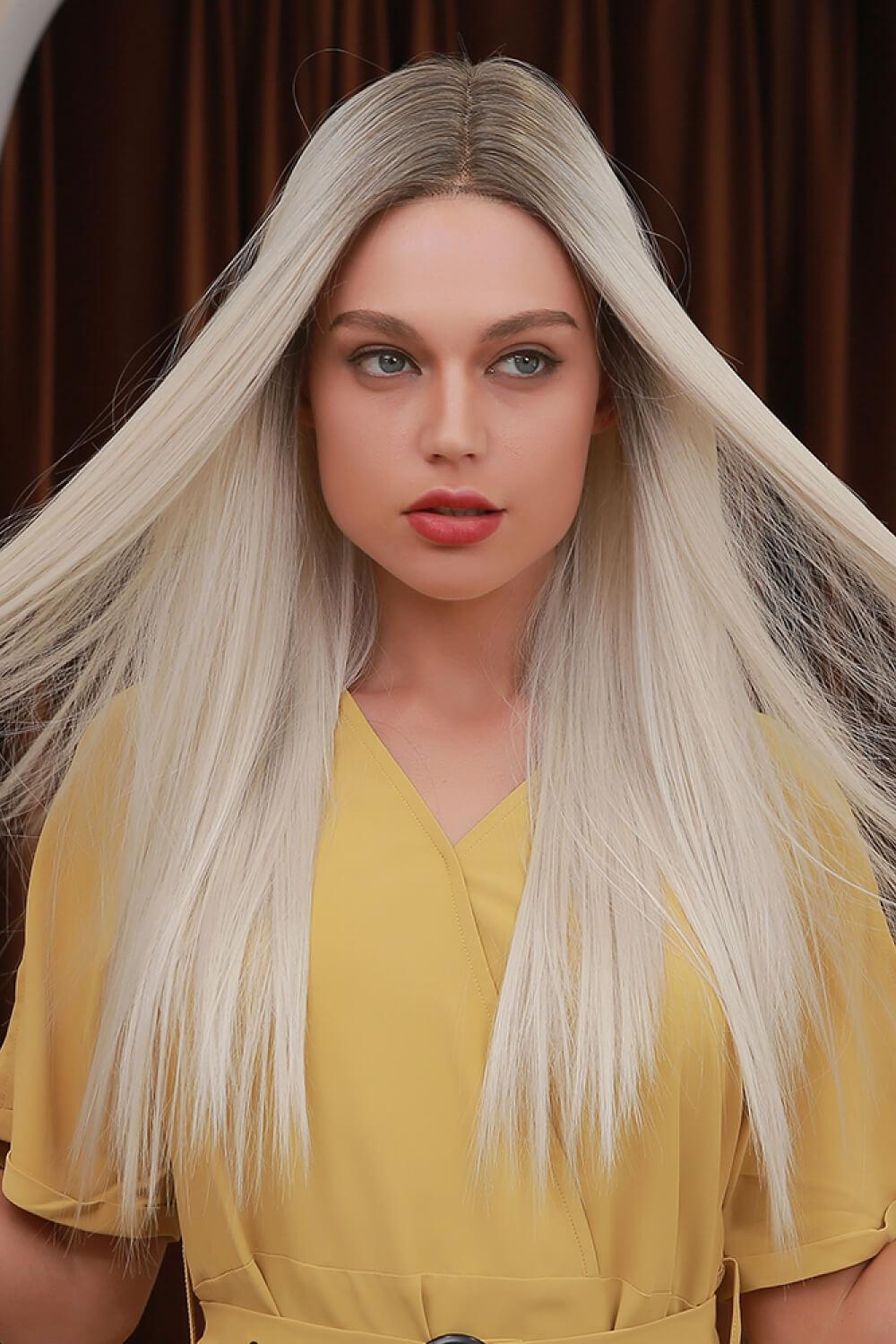 13*2" Lace Front Wigs Synthetic Long Straight 26" Heat Safe 150% Density BLUE ZONE PLANET