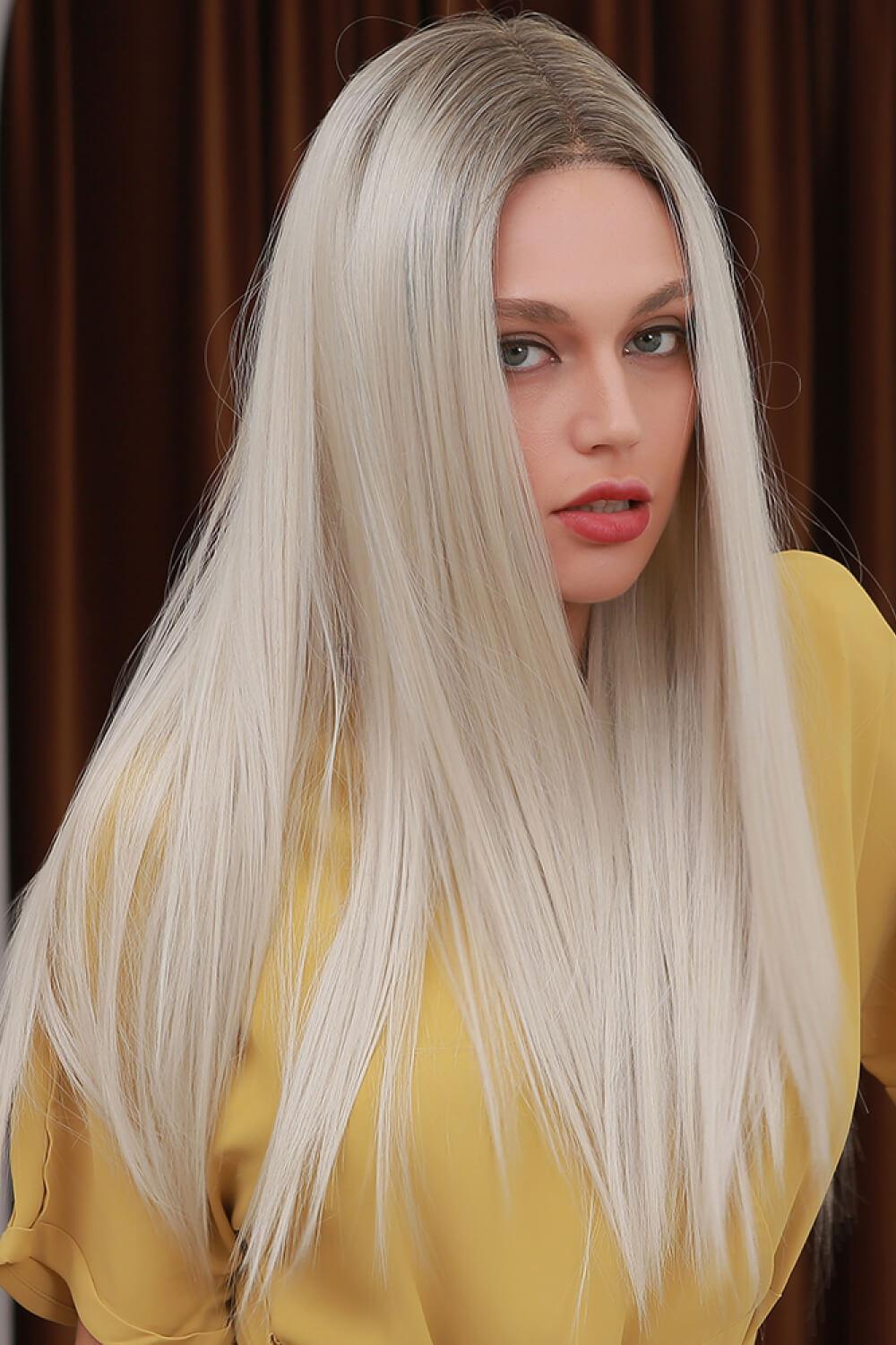 13*2" Lace Front Wigs Synthetic Long Straight 26" Heat Safe 150% Density BLUE ZONE PLANET