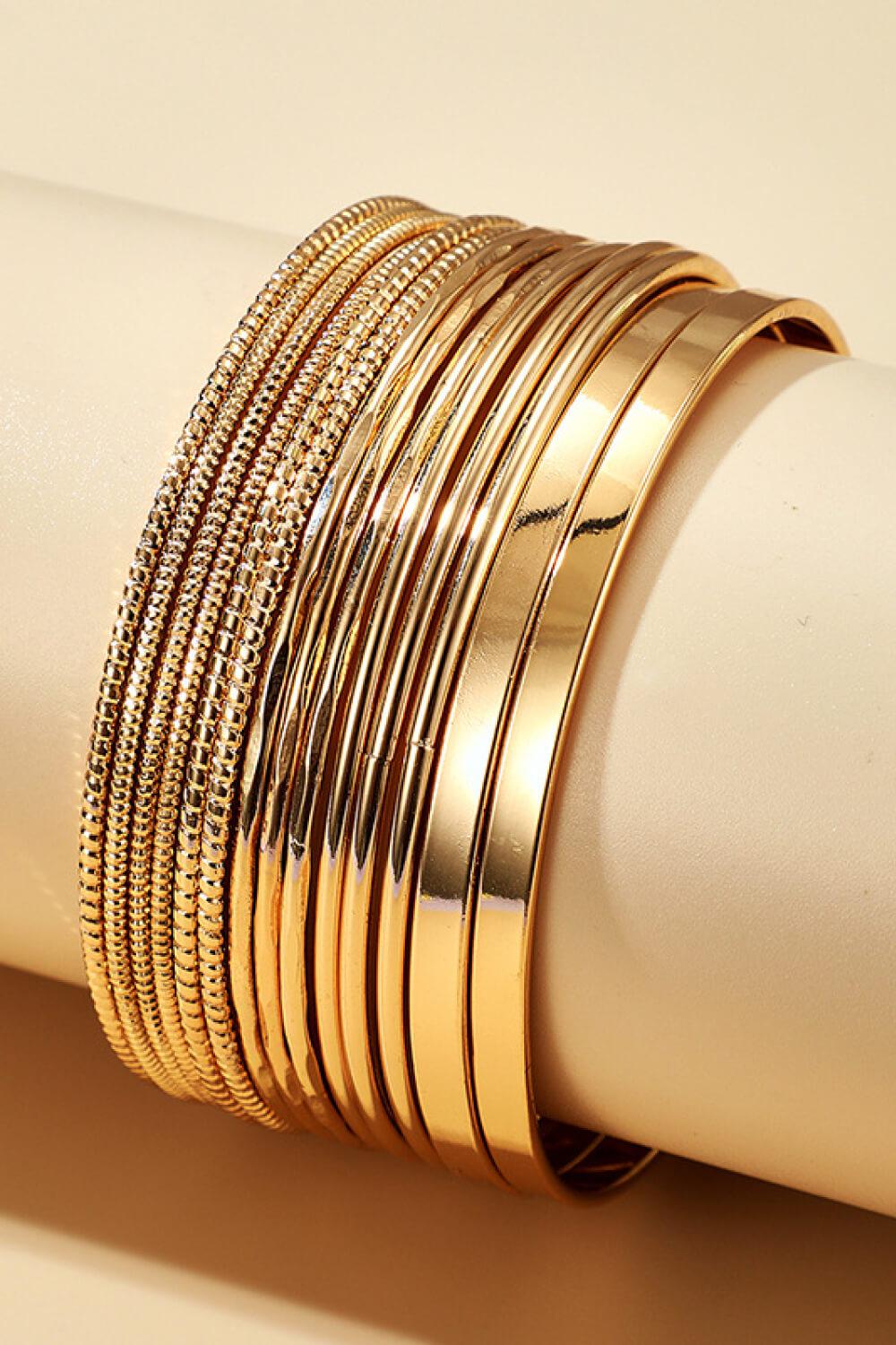 14-Piece Zinc Alloy Bracelet Set BLUE ZONE PLANET