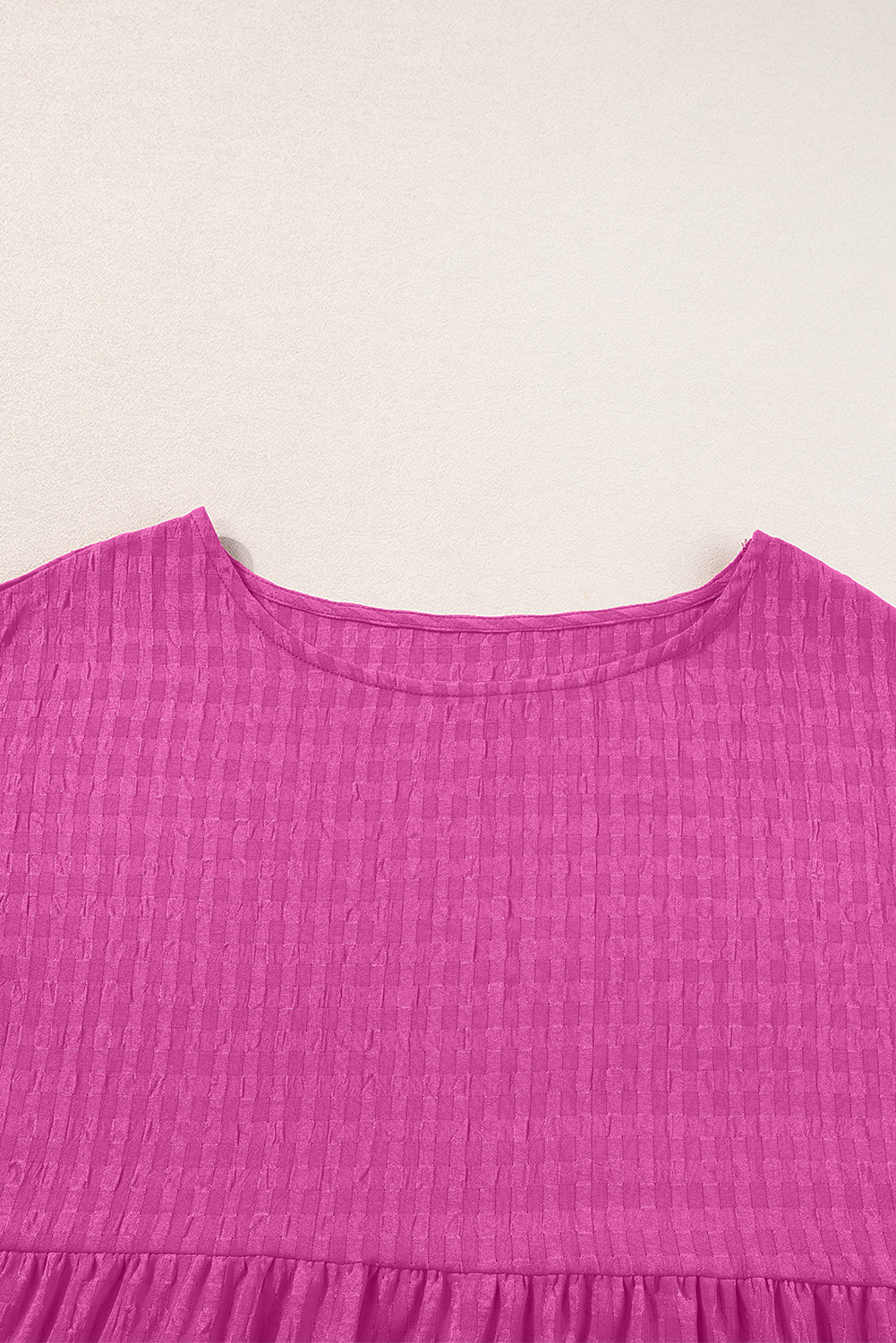 Rose Red Textured Ruffled Short Sleeve Mini Dress Blue Zone Planet