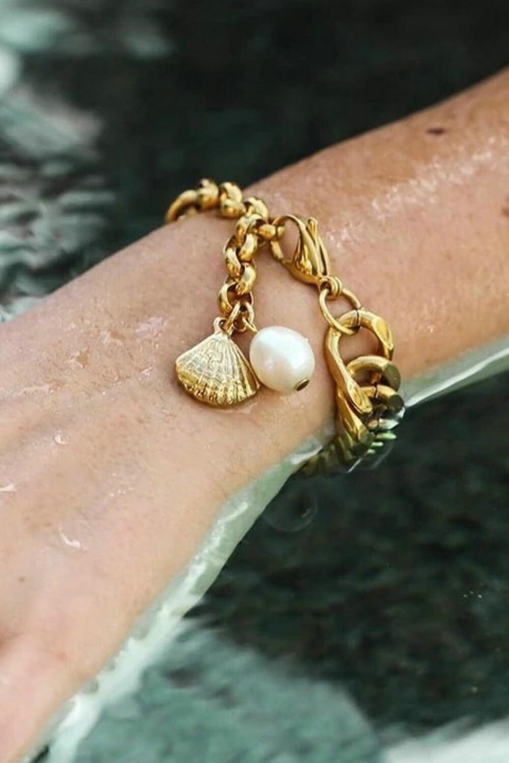 18K Gold-Plated Curb Chain Bracelet BLUE ZONE PLANET