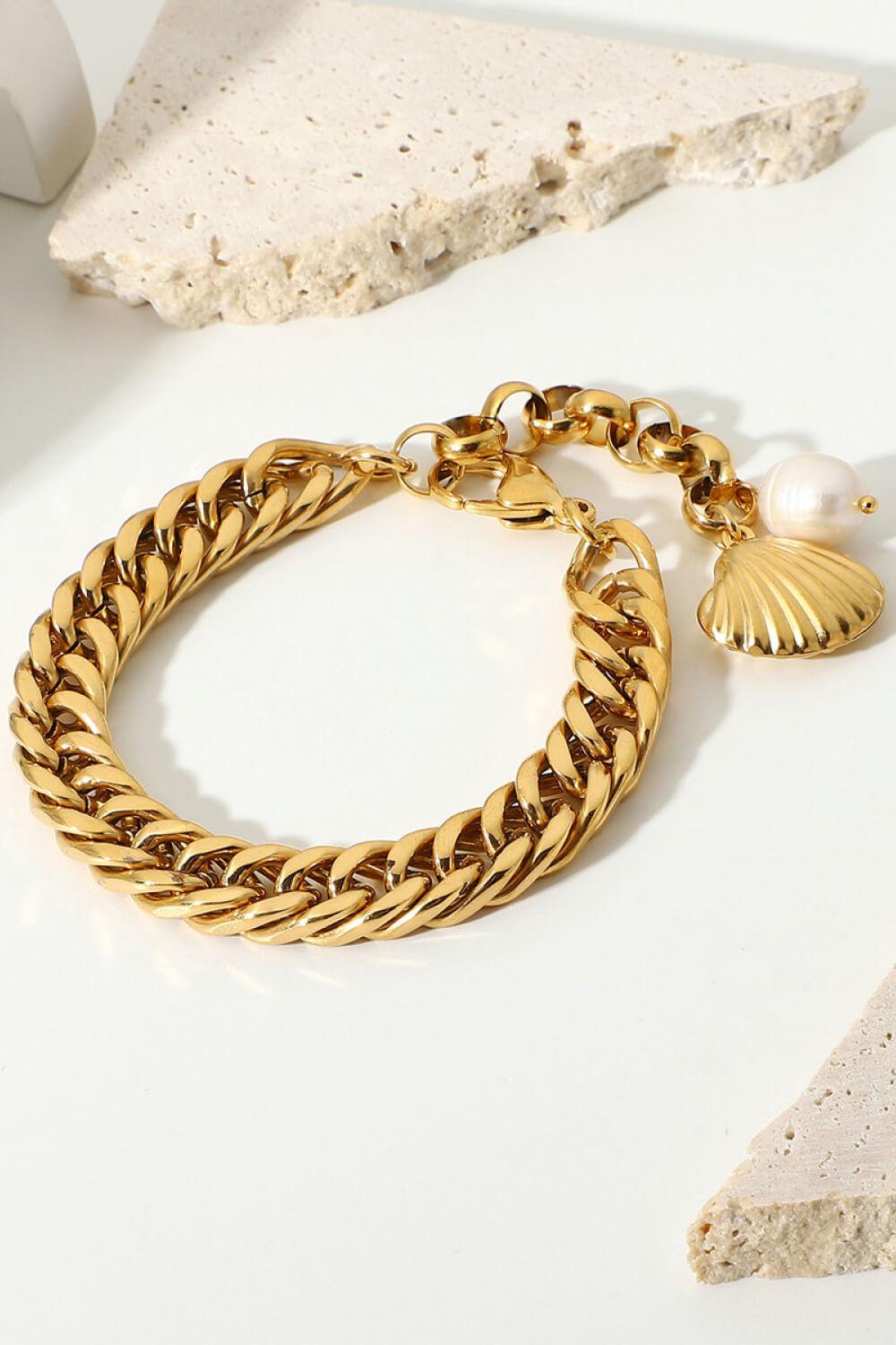 18K Gold-Plated Curb Chain Bracelet BLUE ZONE PLANET