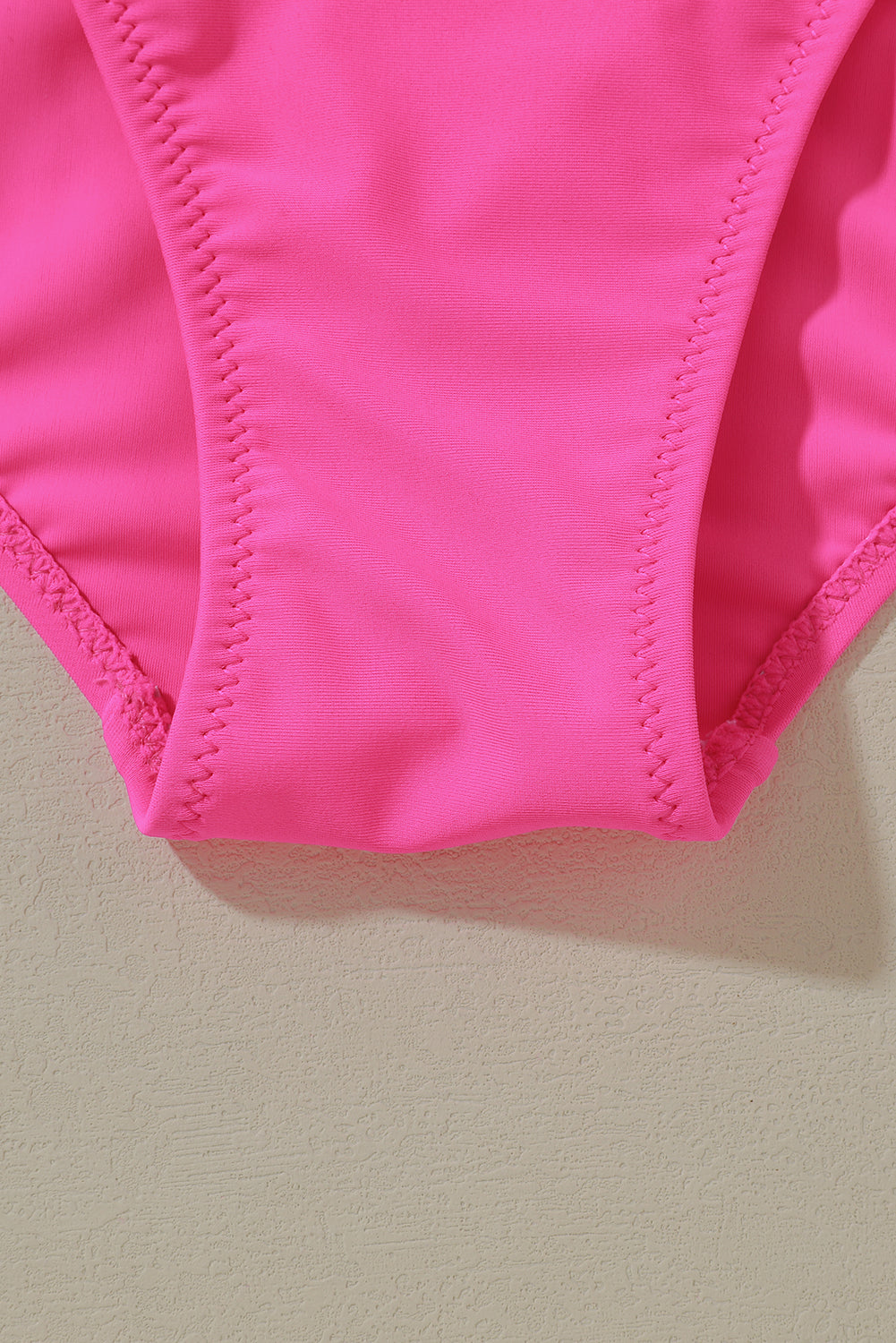 Blue Zone Planet | Rose Red Deep V Neck Crossover Backless Ruched High Cut Monokini Blue Zone Planet