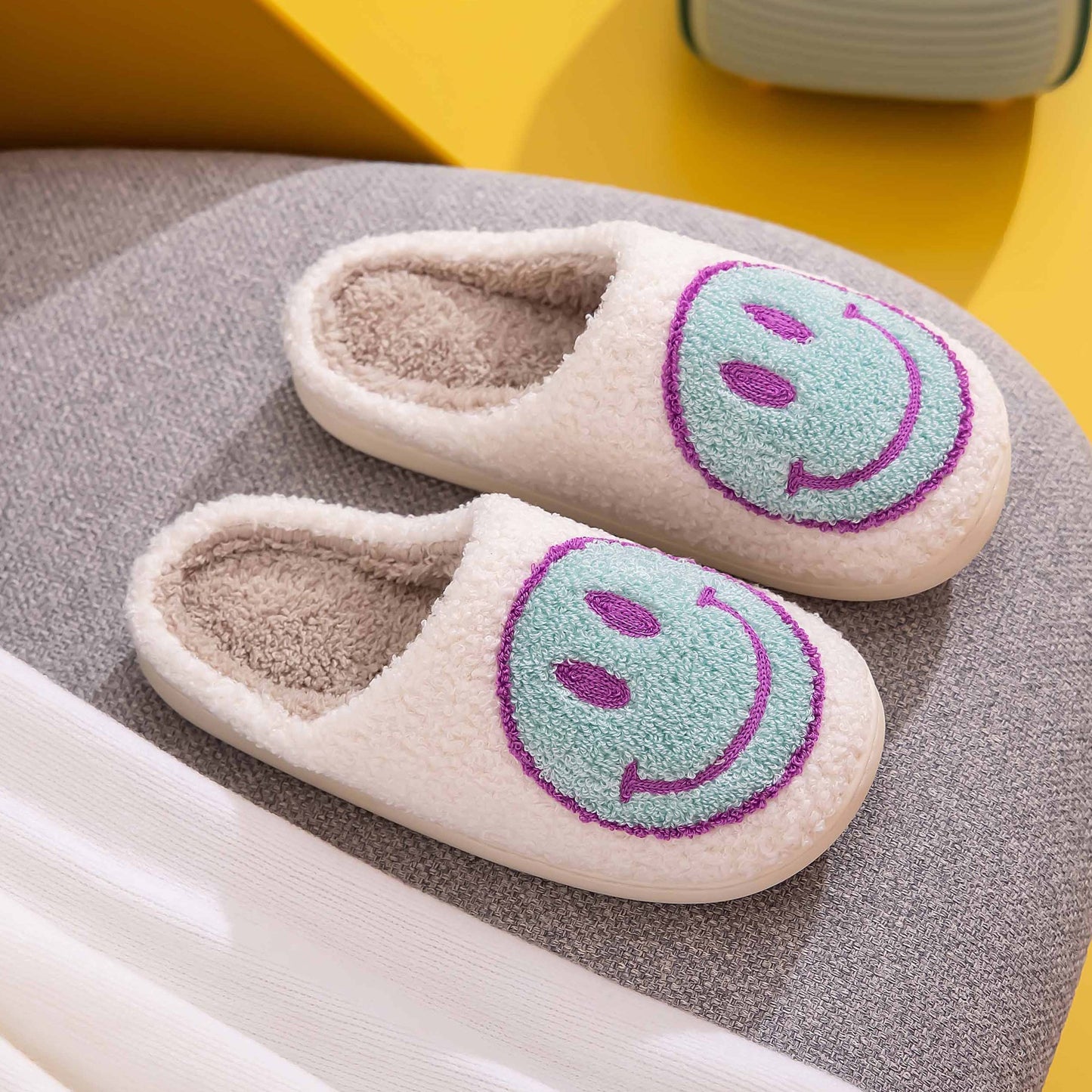 Blue Zone Planet | Melody Smiley Face Slippers BLUE ZONE PLANET