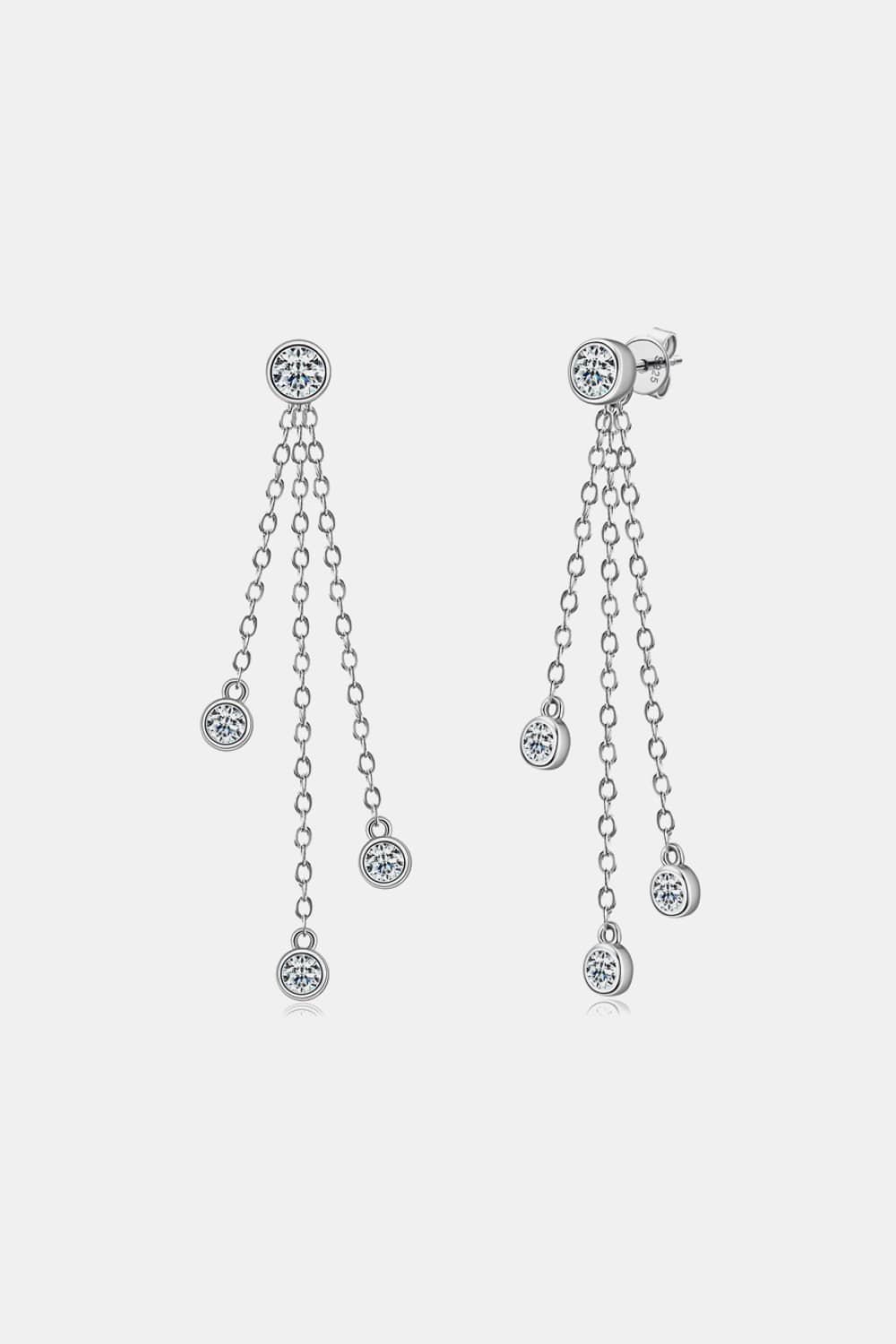 1.2 Carat Moissanite Layered Chain Earrings BLUE ZONE PLANET