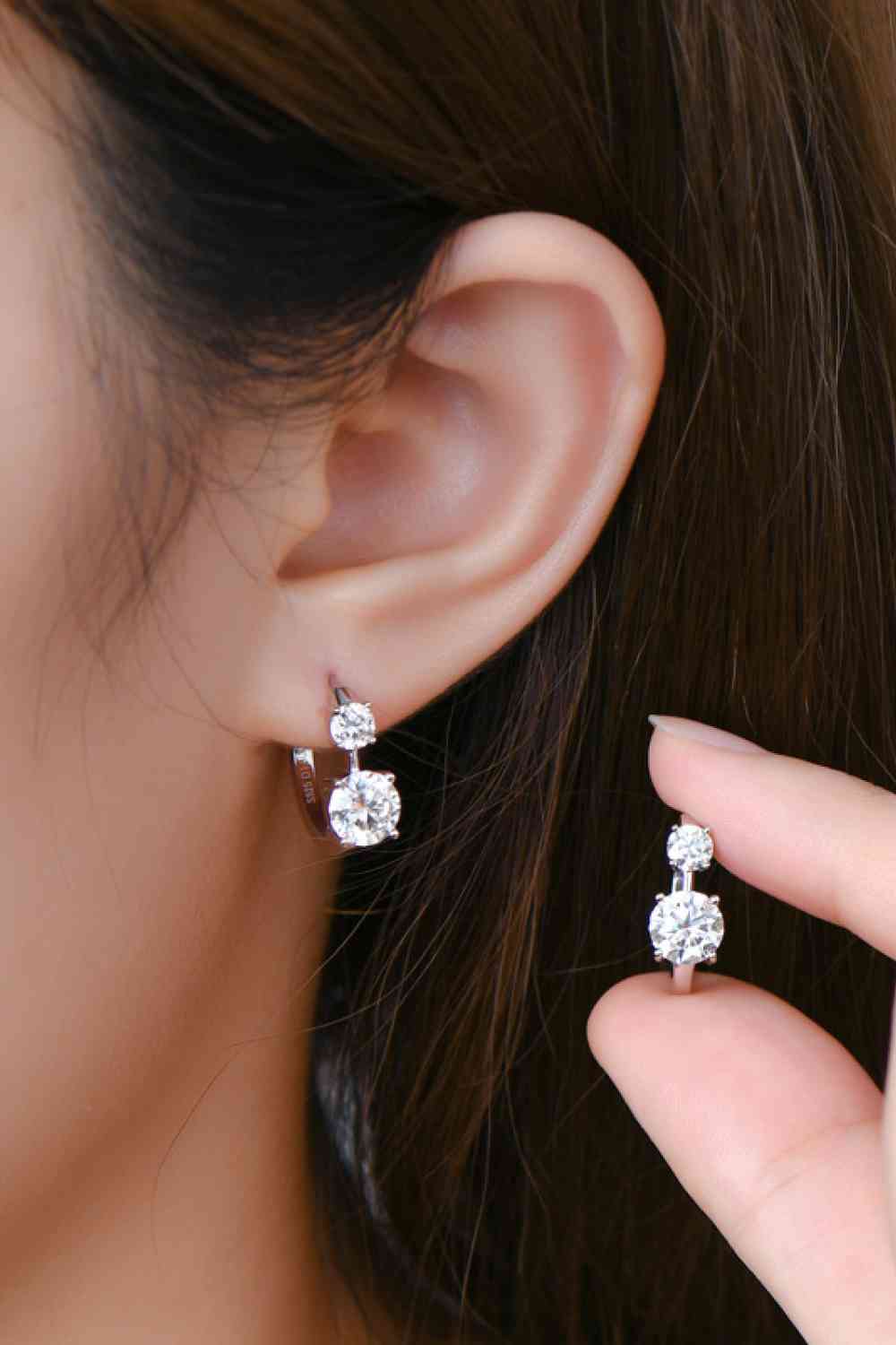 1.3 Carat Moissanite 925 Sterling Silver Earrings BLUE ZONE PLANET