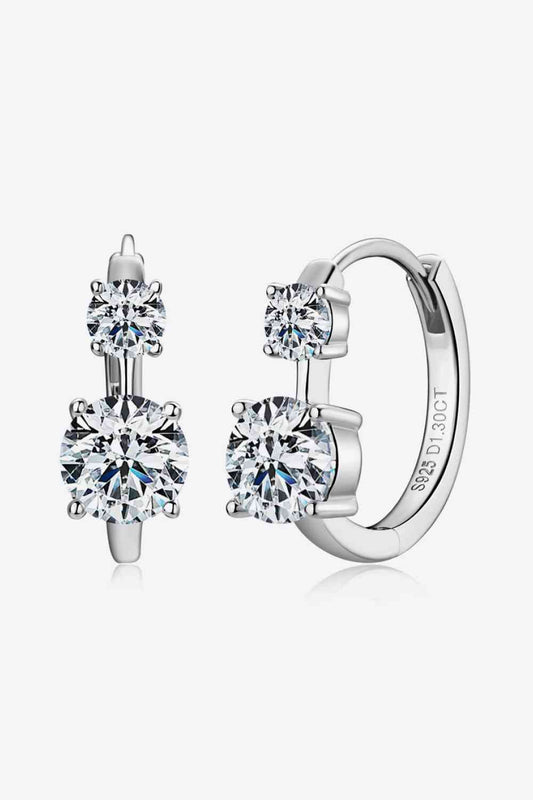 1.3 Carat Moissanite 925 Sterling Silver Earrings BLUE ZONE PLANET