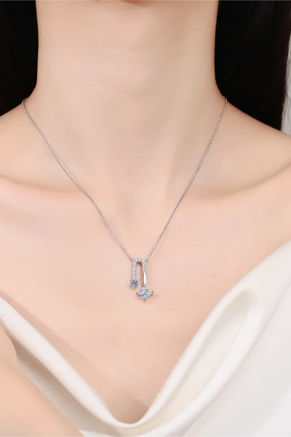 1.3 Carat Moissanite 925 Sterling Silver Necklace BLUE ZONE PLANET