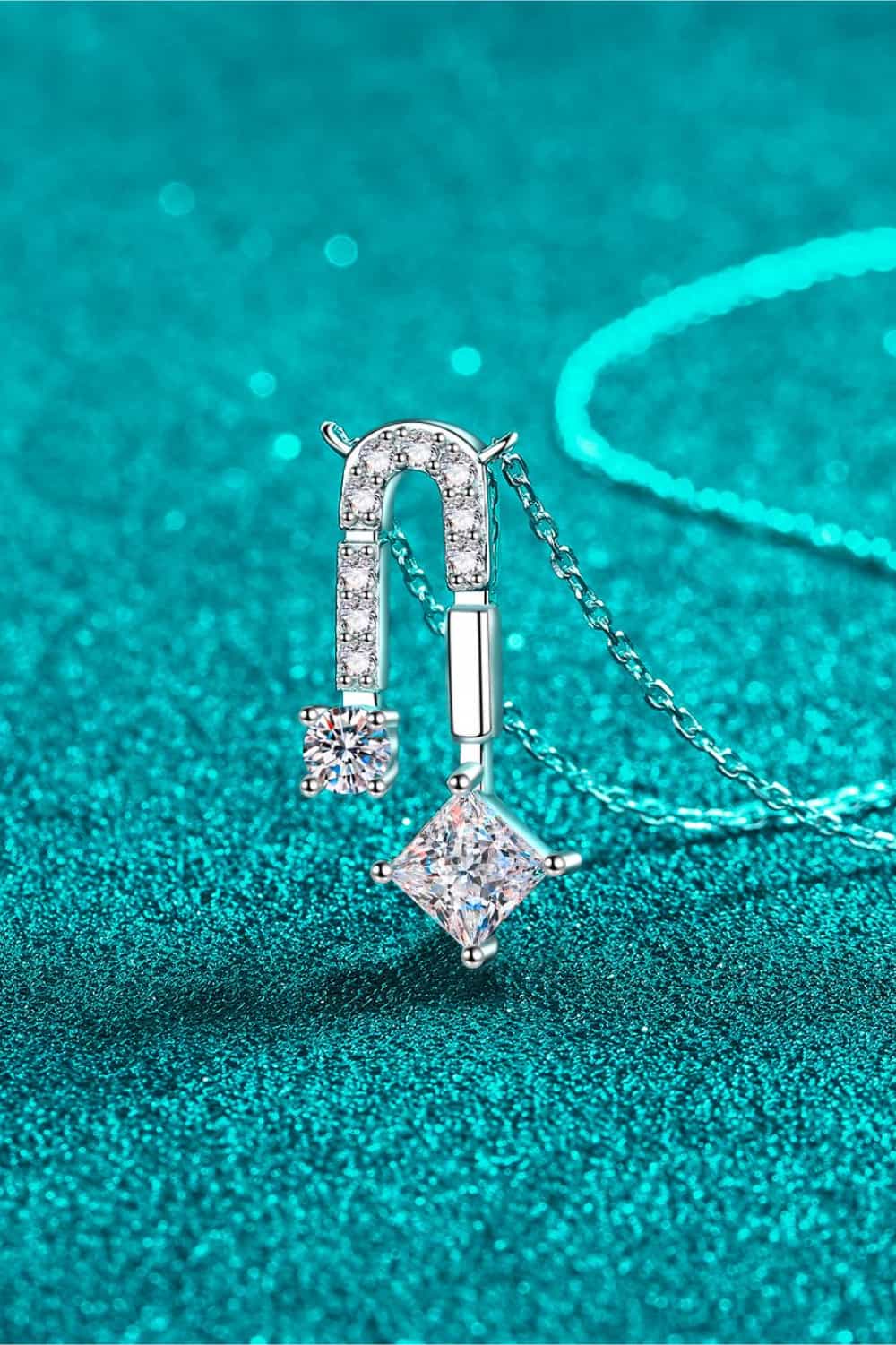 1.3 Carat Moissanite 925 Sterling Silver Necklace BLUE ZONE PLANET