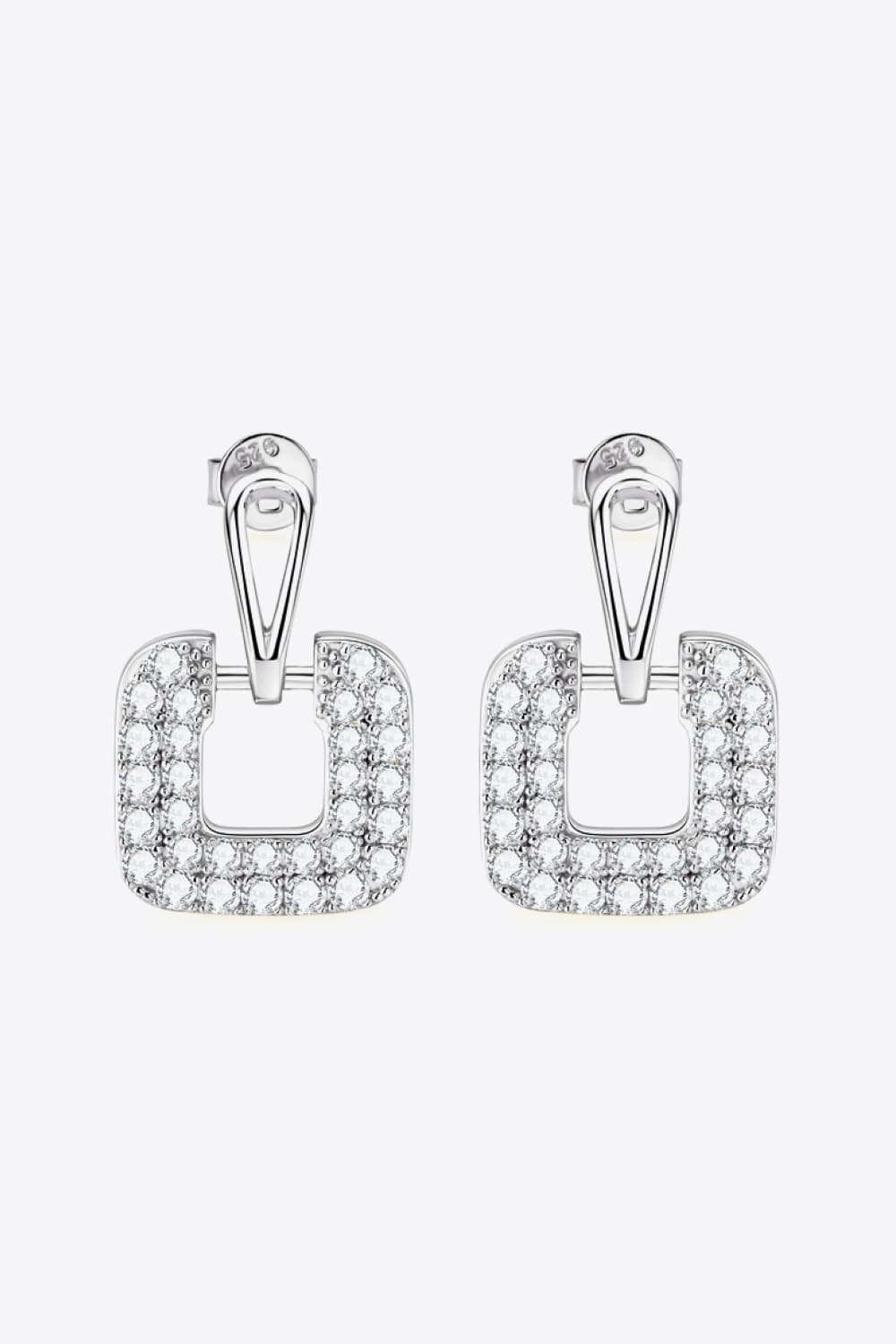 1.68 Carat Moissanite 925 Sterling Silver Drop Earrings BLUE ZONE PLANET