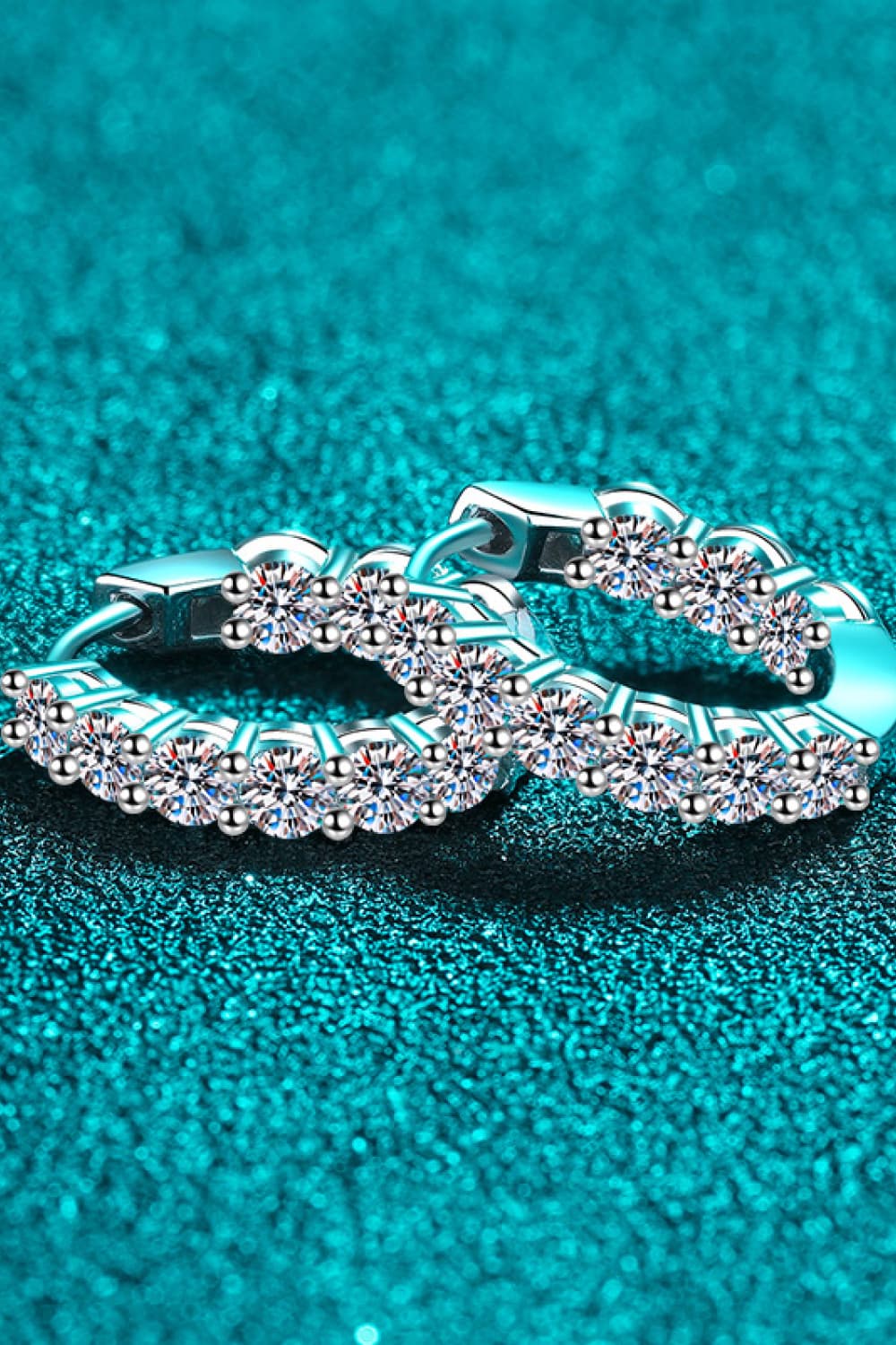 1.8 Carat Moissanite Hoop Earrings BLUE ZONE PLANET
