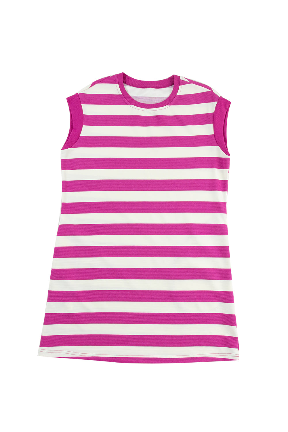 Rose Stripe Cap Sleeve Pocketed Shift T-shirt Dress Blue Zone Planet