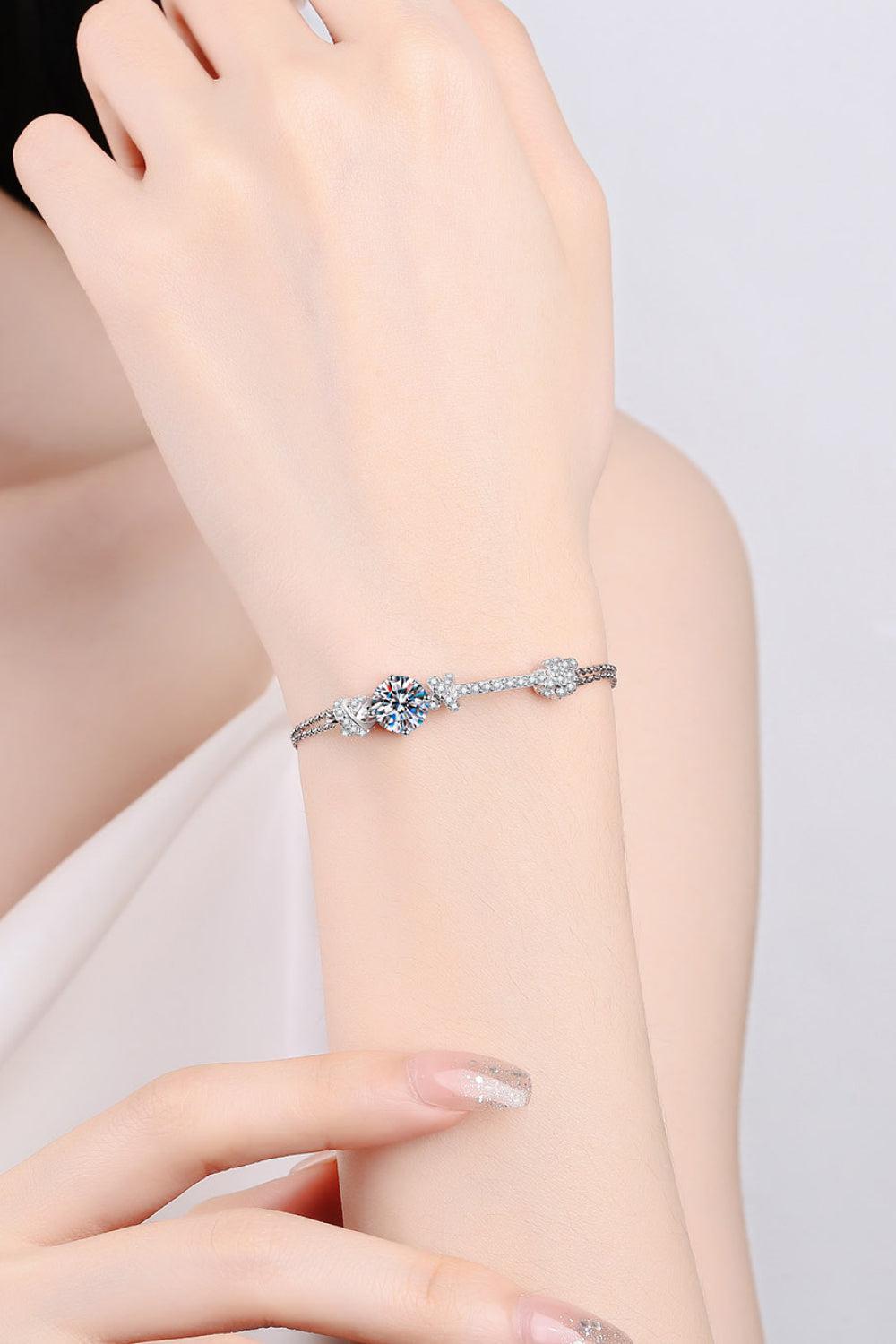 2 Carat Moissanite 925 Sterling Silver Bracelet BLUE ZONE PLANET