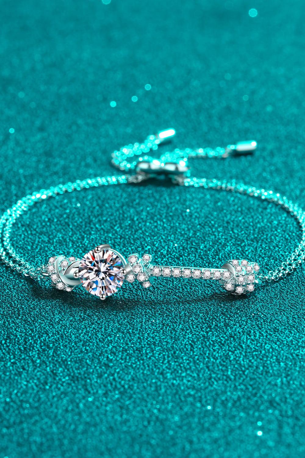 2 Carat Moissanite 925 Sterling Silver Bracelet BLUE ZONE PLANET