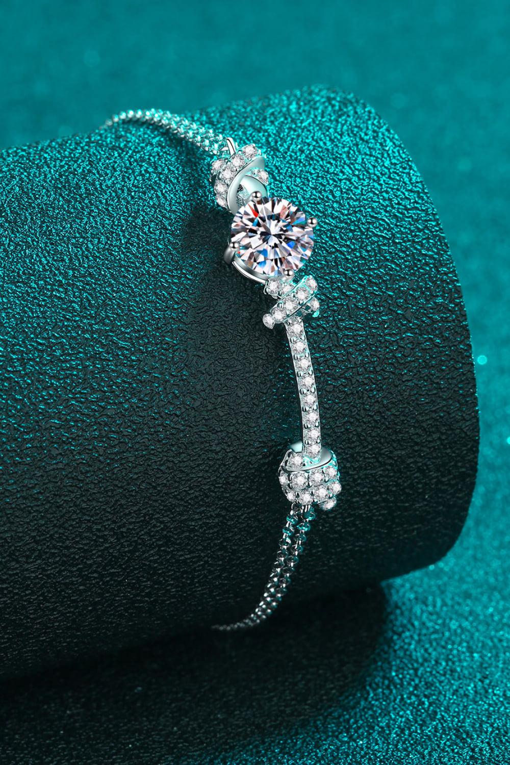 2 Carat Moissanite 925 Sterling Silver Bracelet BLUE ZONE PLANET