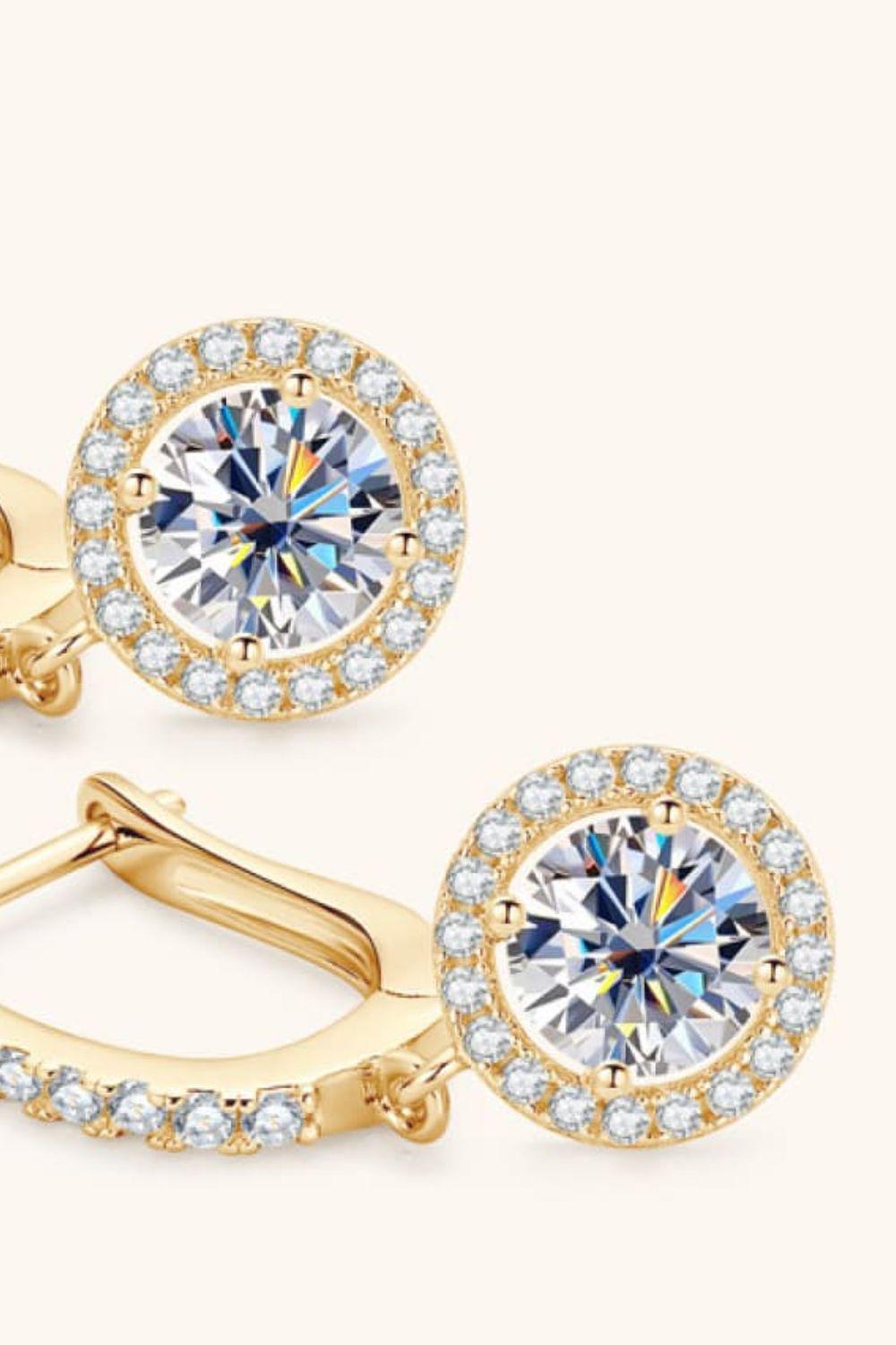 2 Carat Moissanite 925 Sterling Silver Drop Earrings BLUE ZONE PLANET