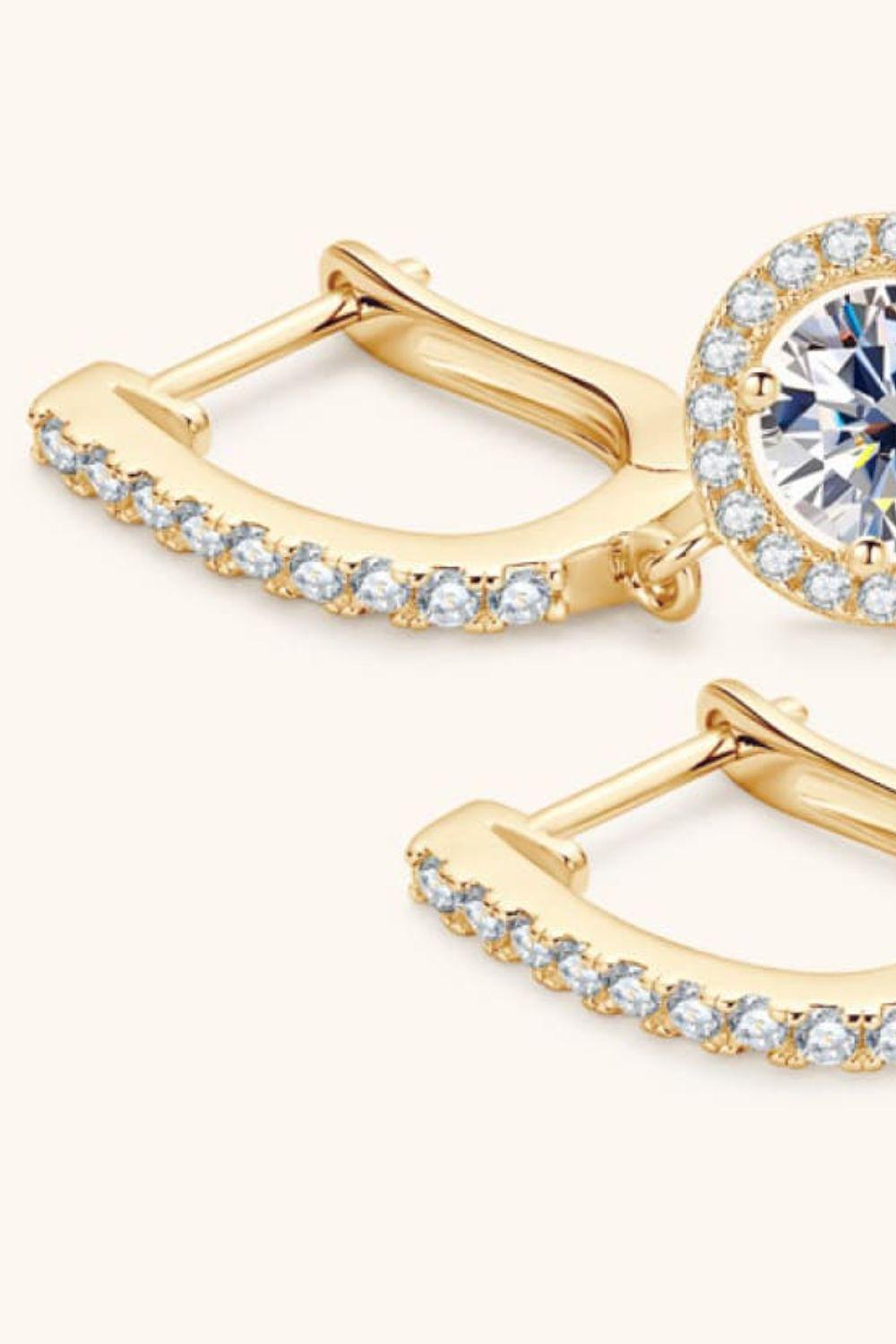 2 Carat Moissanite 925 Sterling Silver Drop Earrings BLUE ZONE PLANET