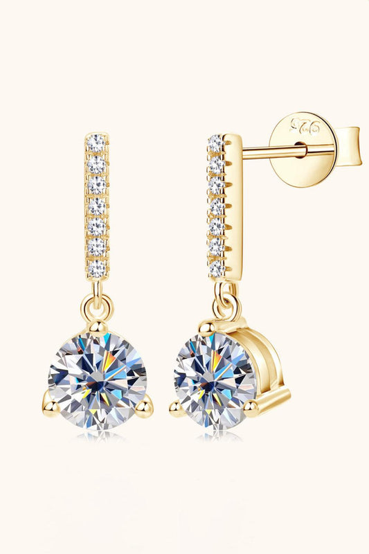 2 Carat Moissanite 925 Sterling Silver Drop Earrings BLUE ZONE PLANET