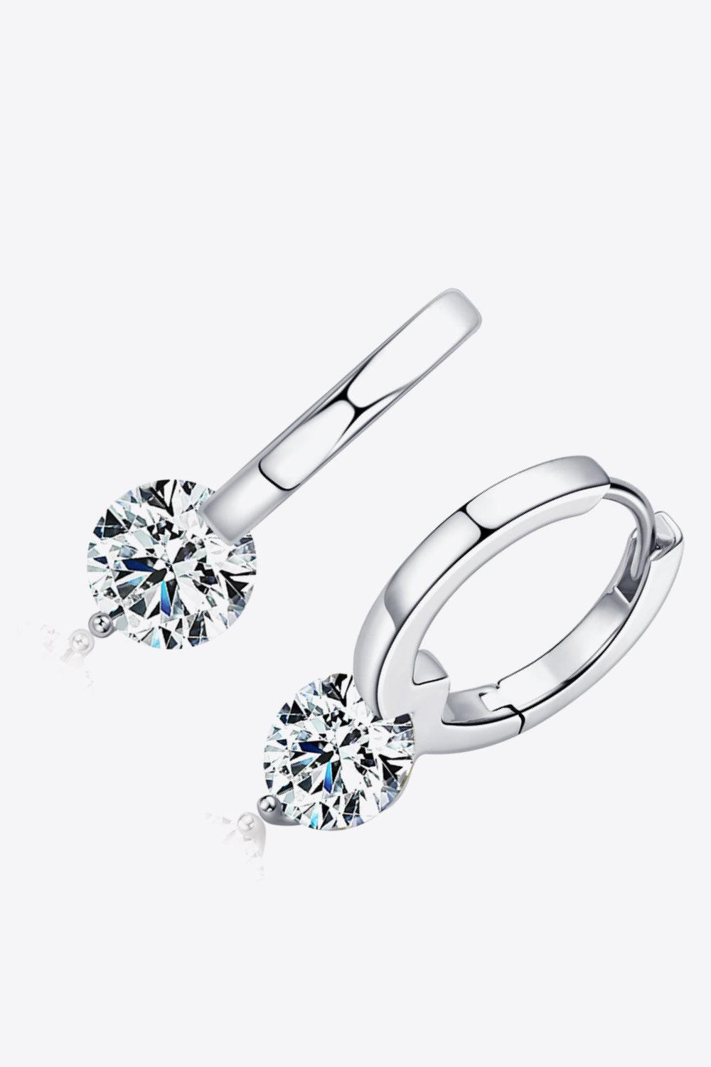 2 Carat Moissanite 925 Sterling Silver Drop Earrings BLUE ZONE PLANET