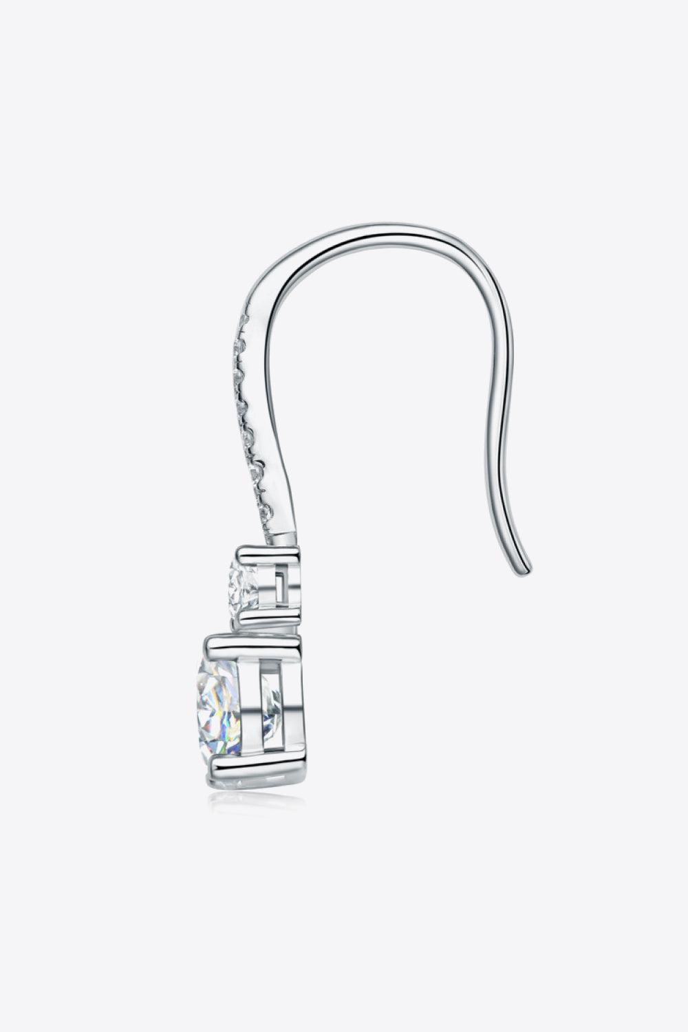 2 Carat Moissanite 925 Sterling Silver Drop Earrings BLUE ZONE PLANET
