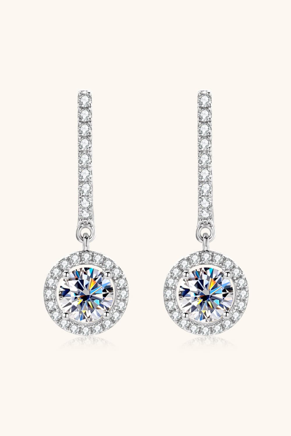 2 Carat Moissanite 925 Sterling Silver Drop Earrings BLUE ZONE PLANET