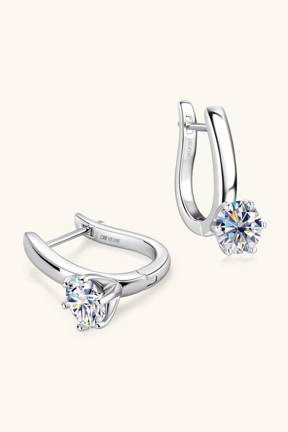 2 Carat Moissanite 925 Sterling Silver Earrings BLUE ZONE PLANET