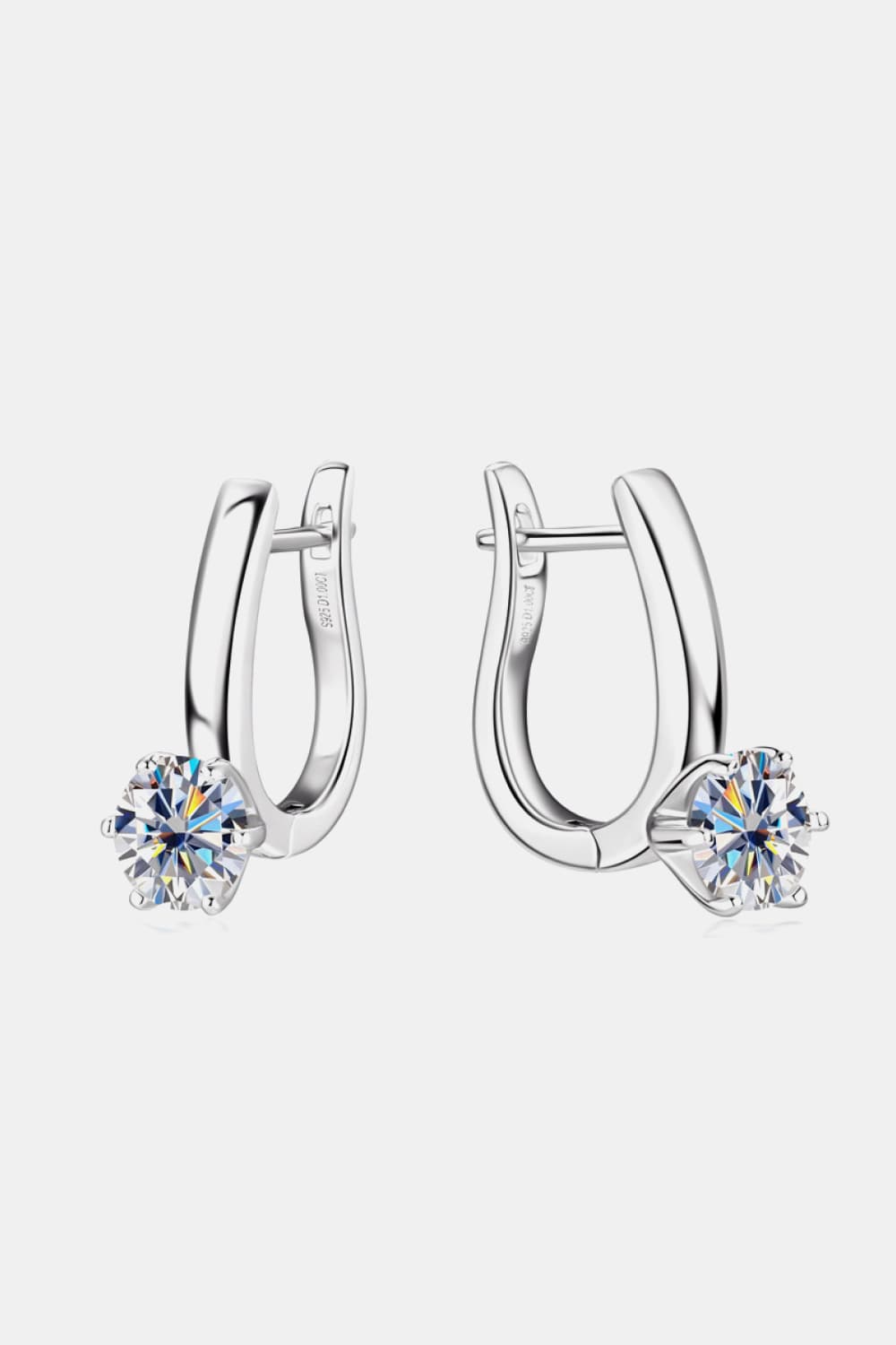 2 Carat Moissanite 925 Sterling Silver Earrings BLUE ZONE PLANET