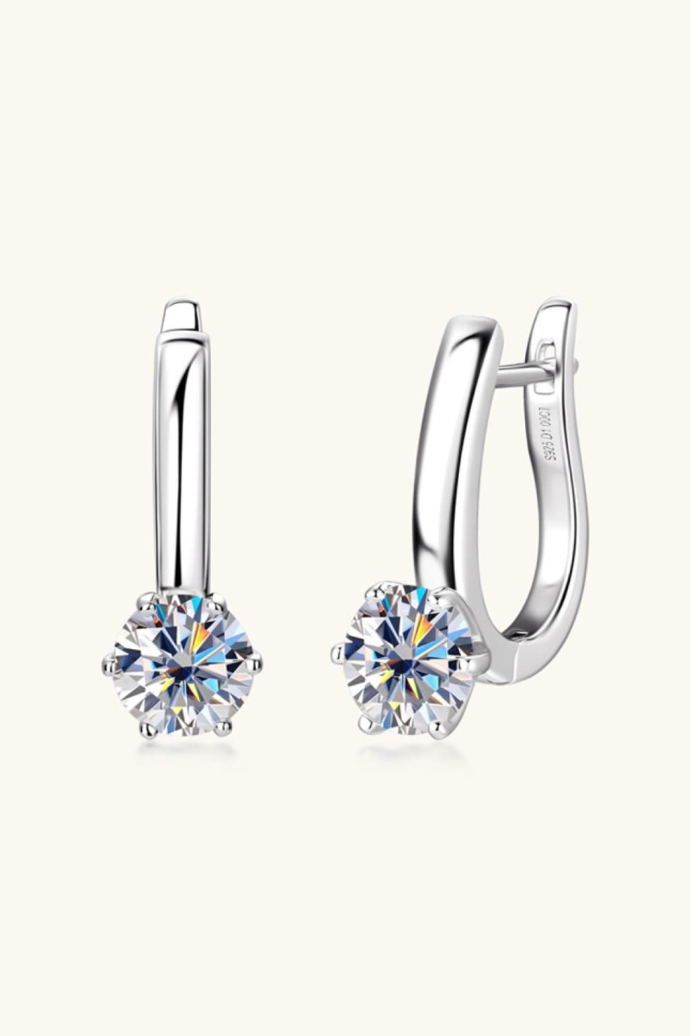 2 Carat Moissanite 925 Sterling Silver Earrings BLUE ZONE PLANET