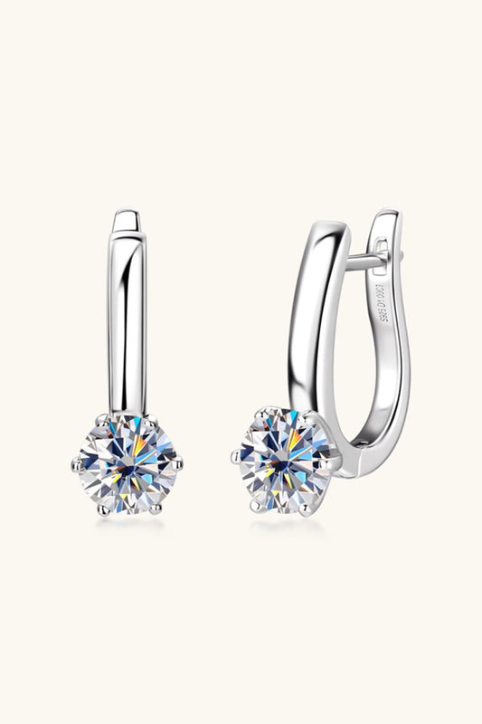 2 Carat Moissanite 925 Sterling Silver Earrings BLUE ZONE PLANET